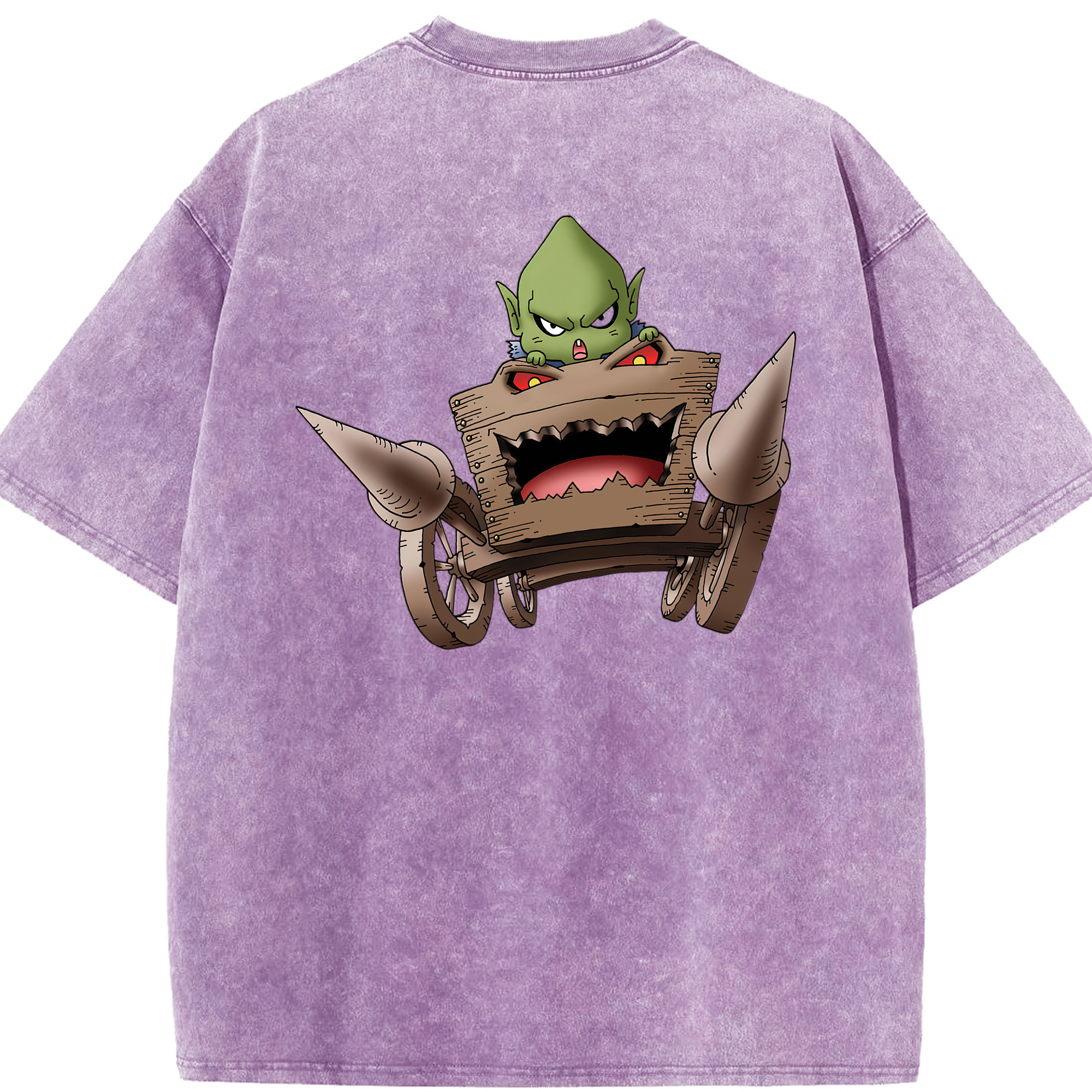 （画像用） ドラゴンクエスト Doragon Kuesuto Dragon Quest 綿100% ヴィンテージ風 半袖Tシャツ（背面プリント）