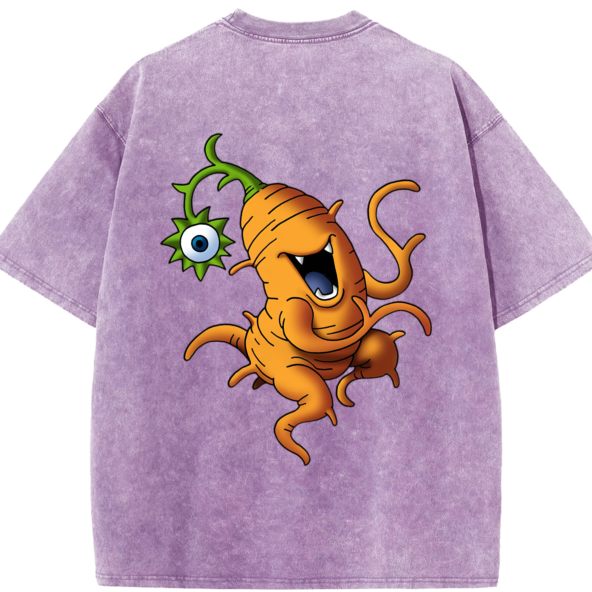 （画像用） ドラゴンクエスト Doragon Kuesuto Dragon Quest 綿100% ヴィンテージ風 半袖Tシャツ（背面プリント）
