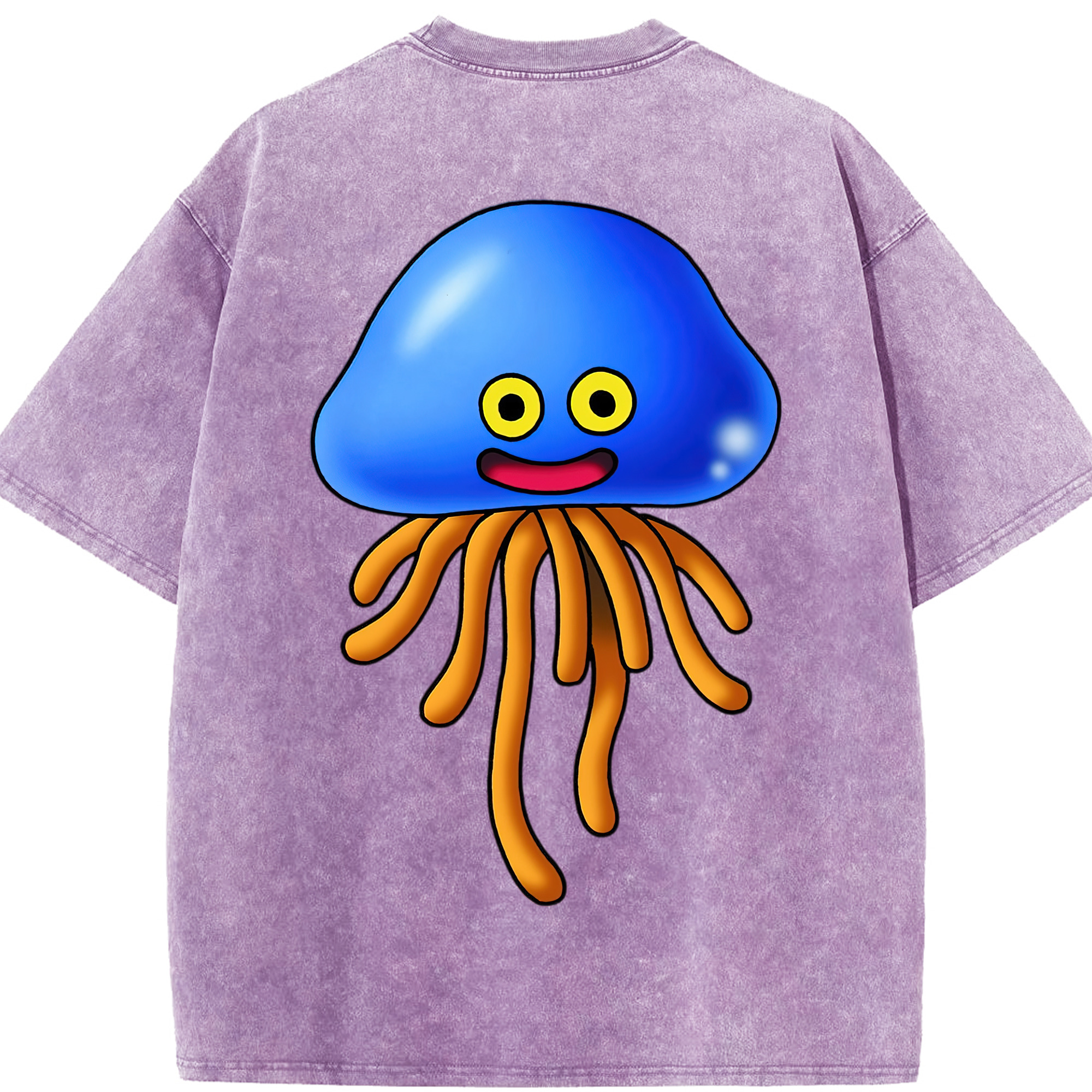 （画像用） ドラゴンクエスト Doragon Kuesuto Dragon Quest 綿100% ヴィンテージ風 半袖Tシャツ（背面プリント）