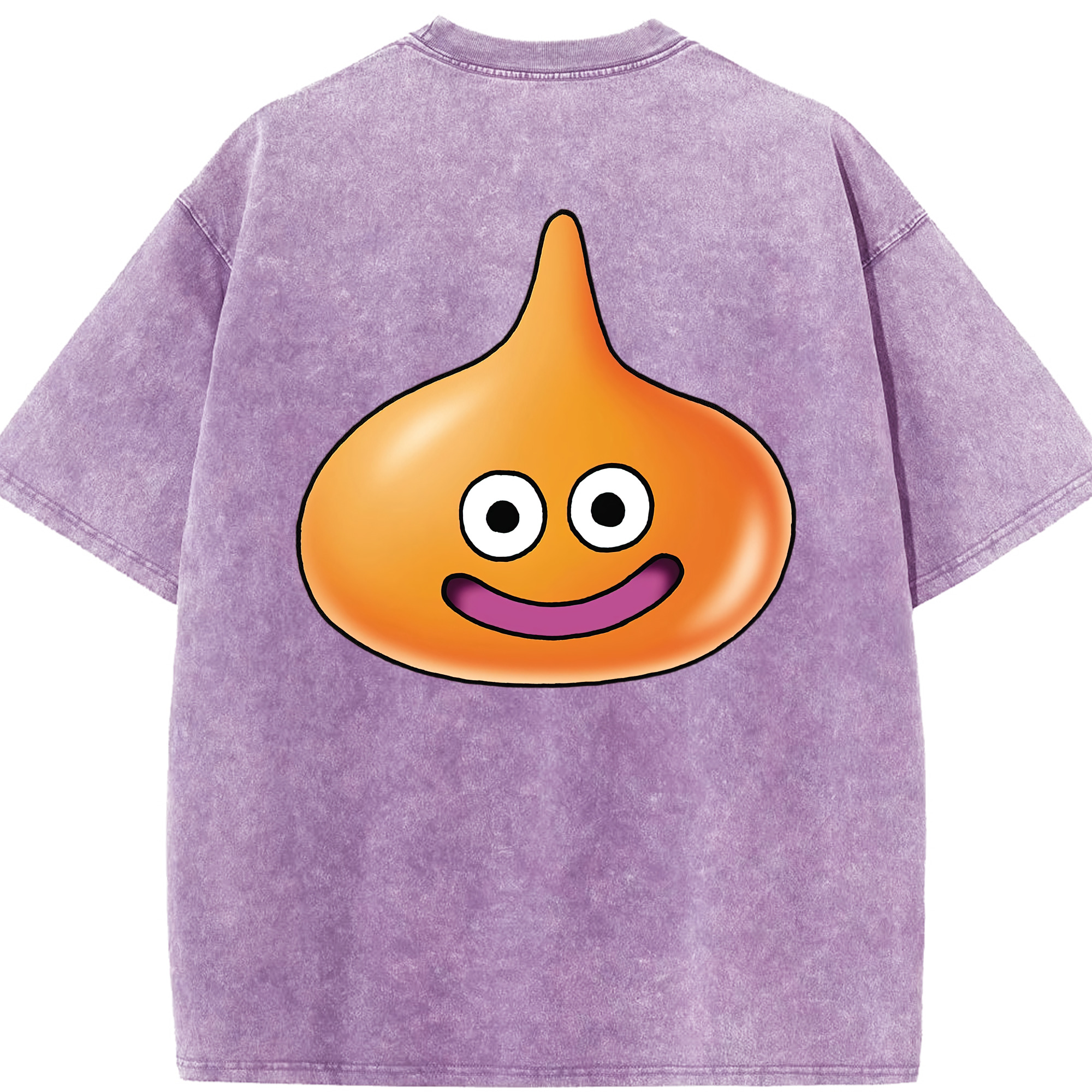 （画像用） ドラゴンクエスト Doragon Kuesuto Dragon Quest 綿100% ヴィンテージ風 半袖Tシャツ（背面プリント）