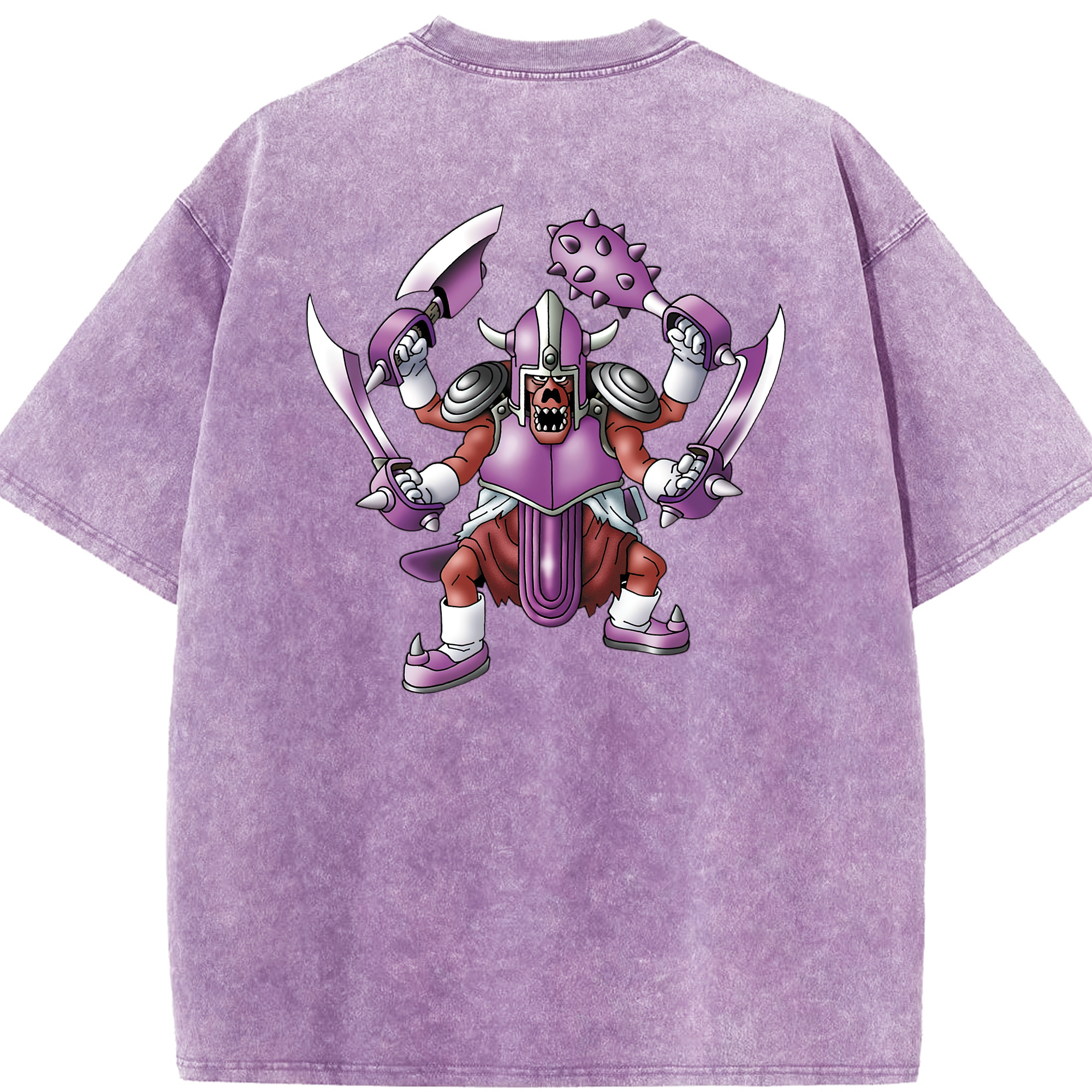 （画像用） ドラゴンクエスト Doragon Kuesuto Dragon Quest 綿100% ヴィンテージ風 半袖Tシャツ（背面プリント）