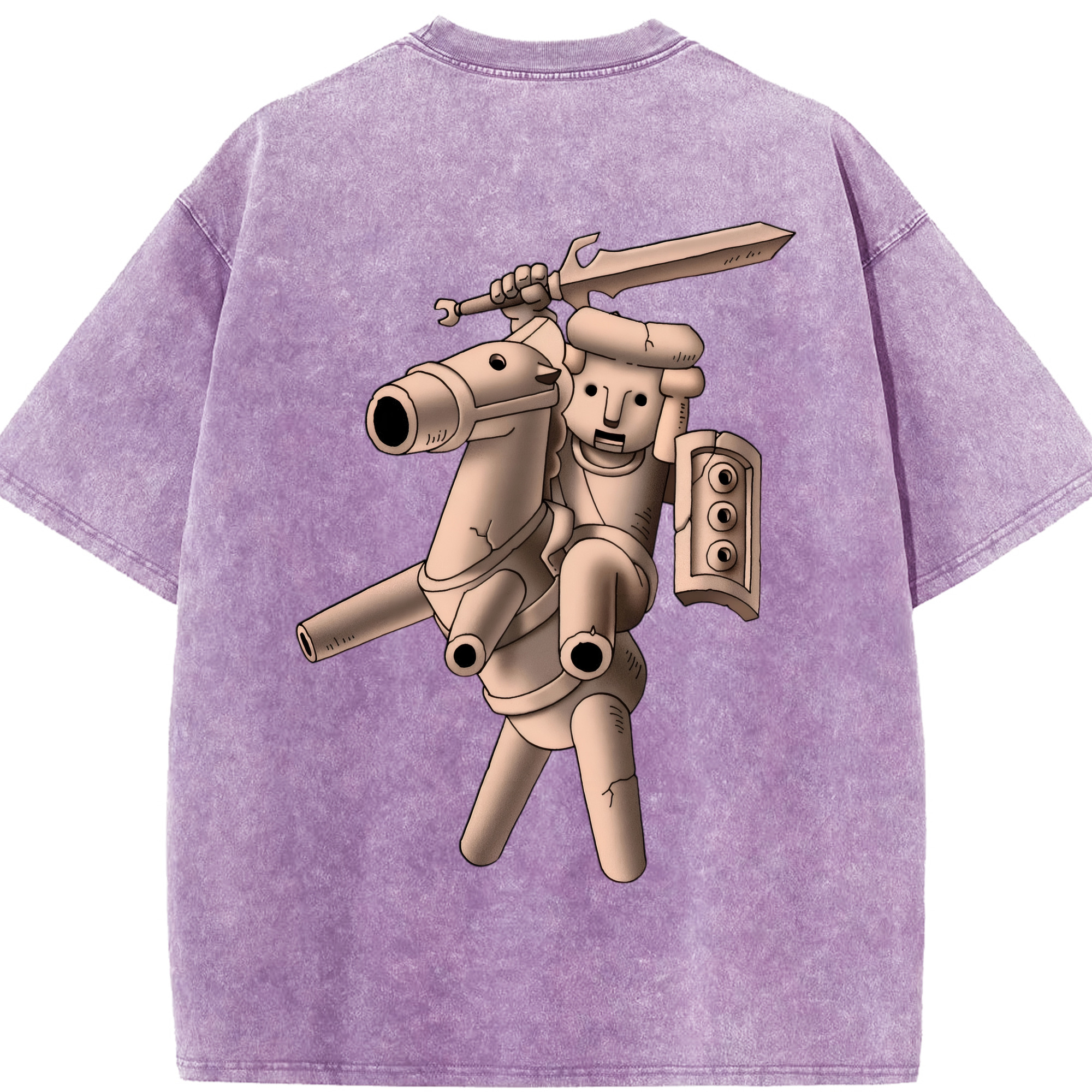 （画像用） ドラゴンクエスト Doragon Kuesuto Dragon Quest 綿100% ヴィンテージ風 半袖Tシャツ（背面プリント）