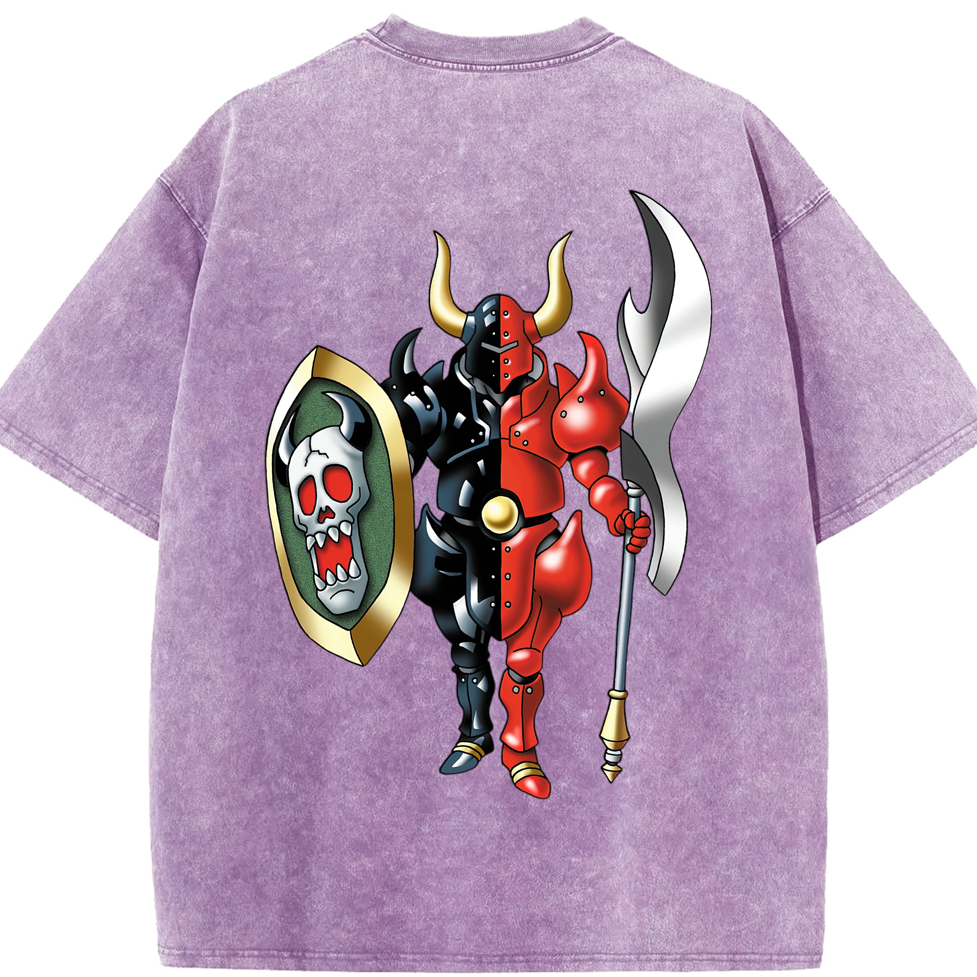 （画像用） ドラゴンクエスト Doragon Kuesuto Dragon Quest 綿100% ヴィンテージ風 半袖Tシャツ（背面プリント）
