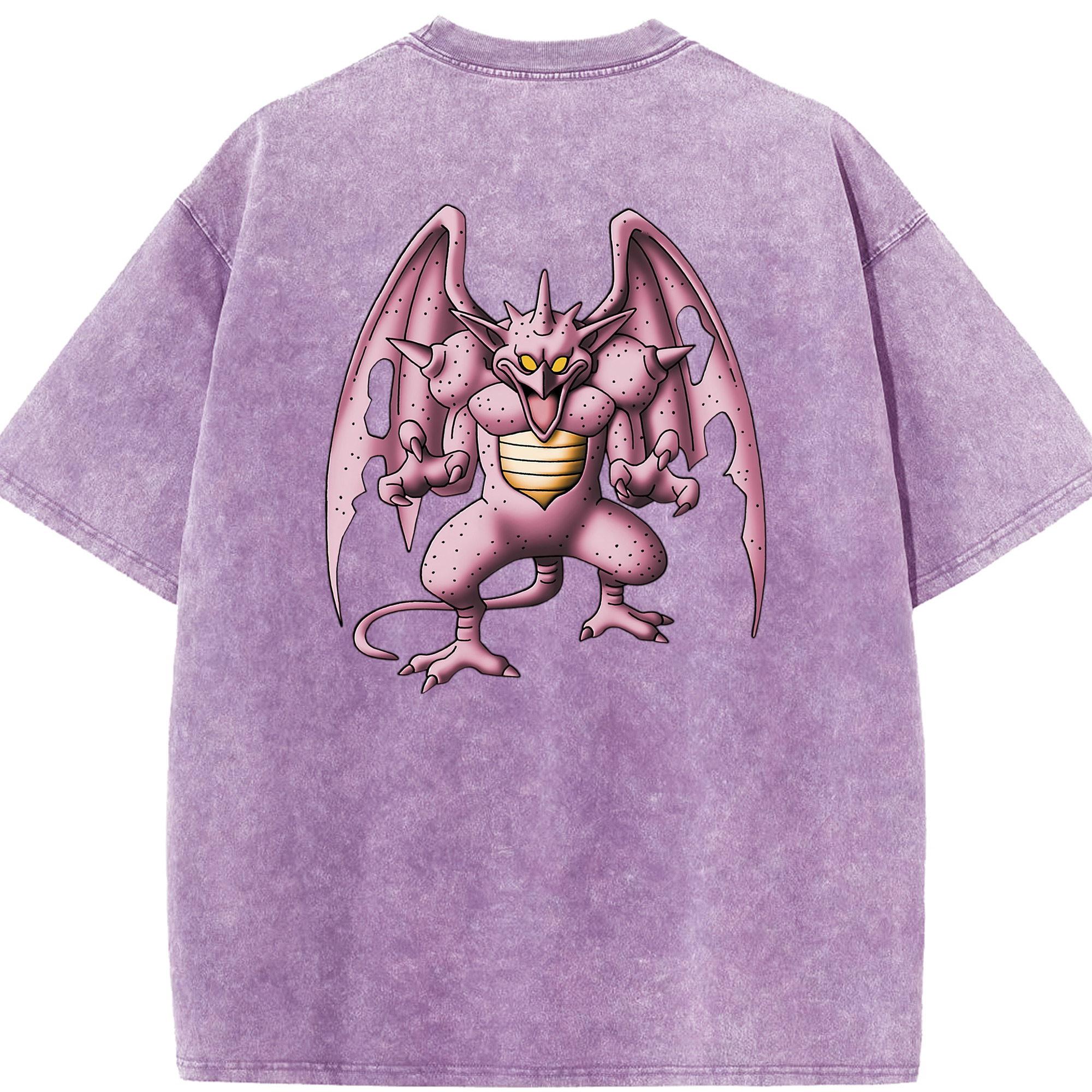 （画像用） ドラゴンクエスト Doragon Kuesuto Dragon Quest 綿100% ヴィンテージ風 半袖Tシャツ（背面プリント）