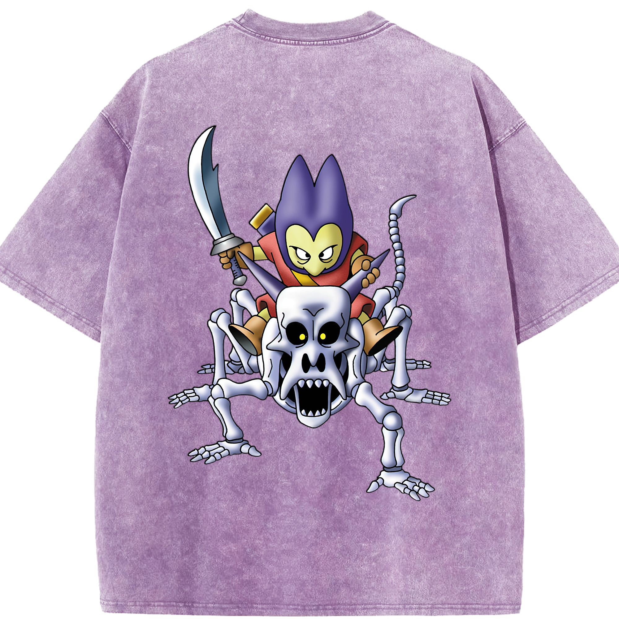 （画像用） ドラゴンクエスト Doragon Kuesuto Dragon Quest 綿100% ヴィンテージ風 半袖Tシャツ（背面プリント）