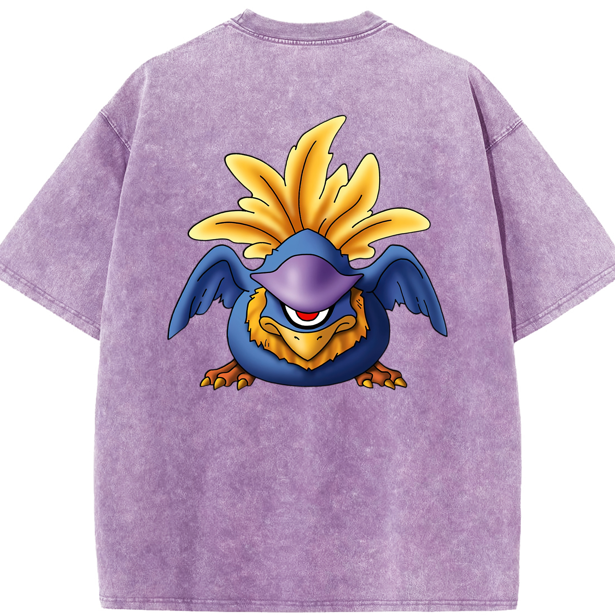 （画像用） ドラゴンクエスト Doragon Kuesuto Dragon Quest 綿100% ヴィンテージ風 半袖Tシャツ（背面プリント）