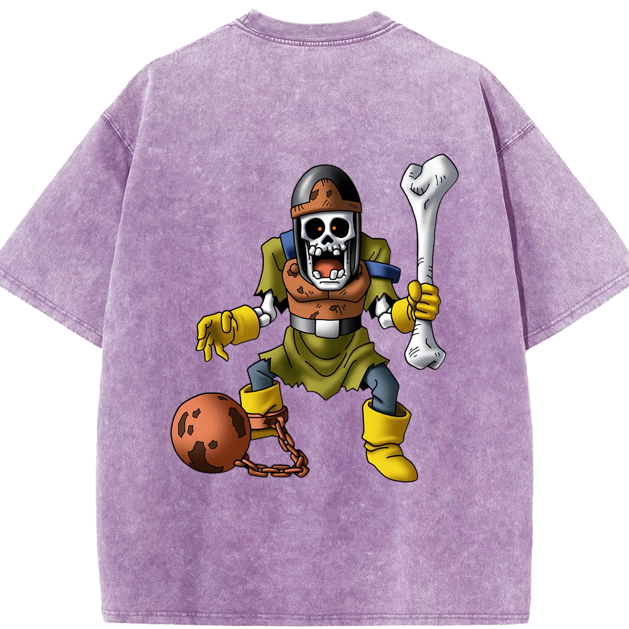（画像用） ドラゴンクエスト Doragon Kuesuto Dragon Quest 綿100% ヴィンテージ風 半袖Tシャツ（背面プリント）