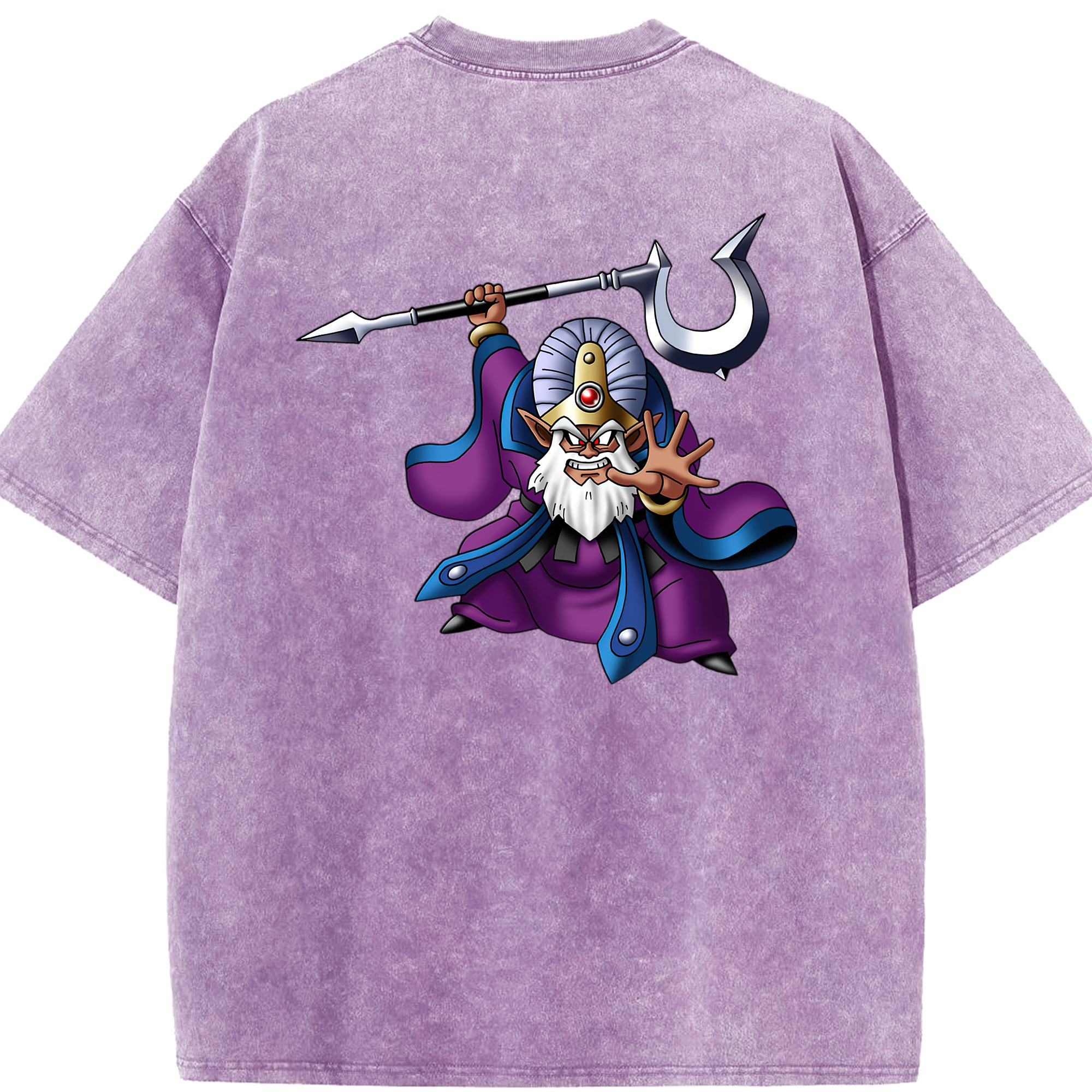 （画像用） ドラゴンクエスト Doragon Kuesuto Dragon Quest 綿100% ヴィンテージ風 半袖Tシャツ（背面プリント）