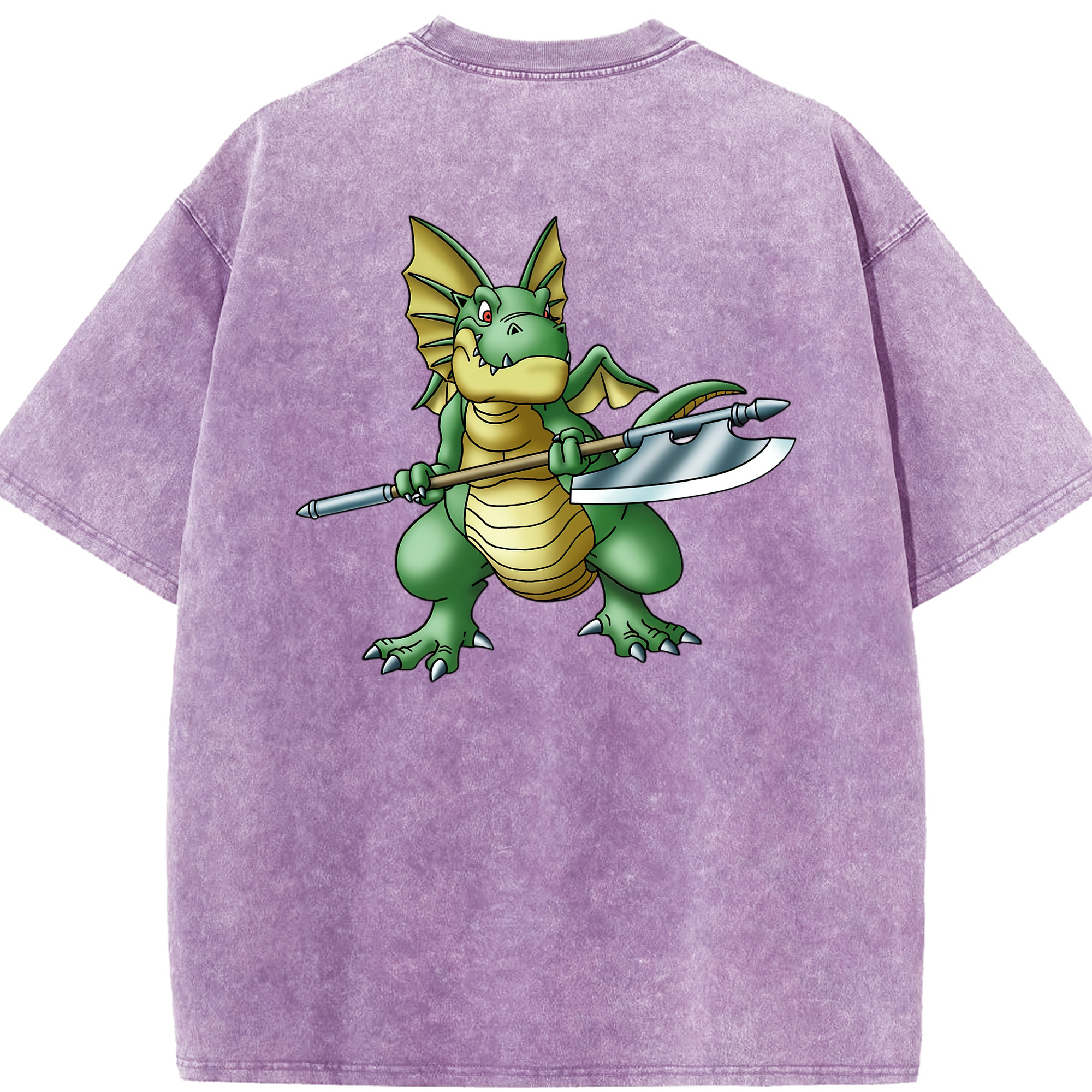 （画像用） ドラゴンクエスト Doragon Kuesuto Dragon Quest 綿100% ヴィンテージ風 半袖Tシャツ（背面プリント）