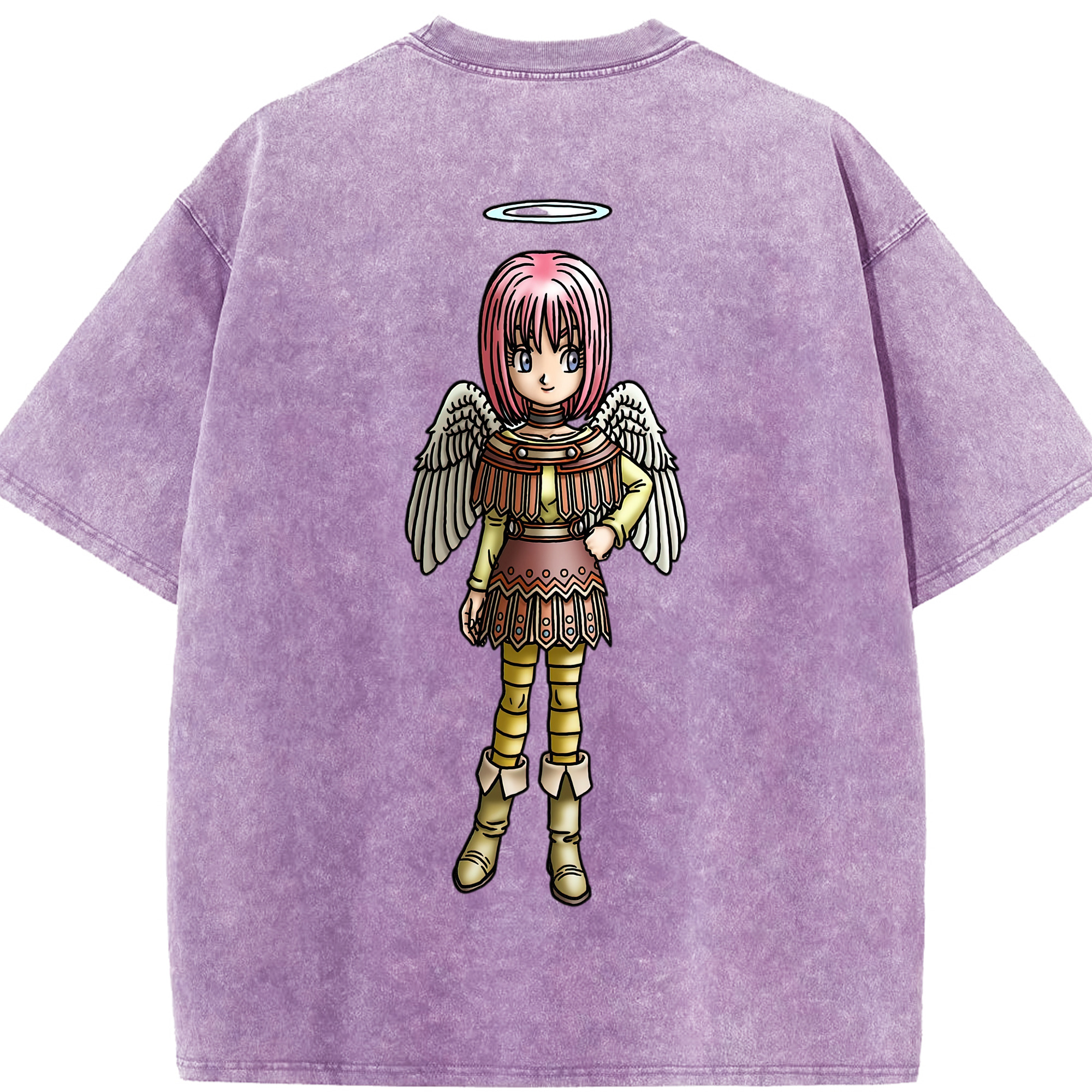 （画像用） ドラゴンクエスト Doragon Kuesuto Dragon Quest 綿100% ヴィンテージ風 半袖Tシャツ（背面プリント）