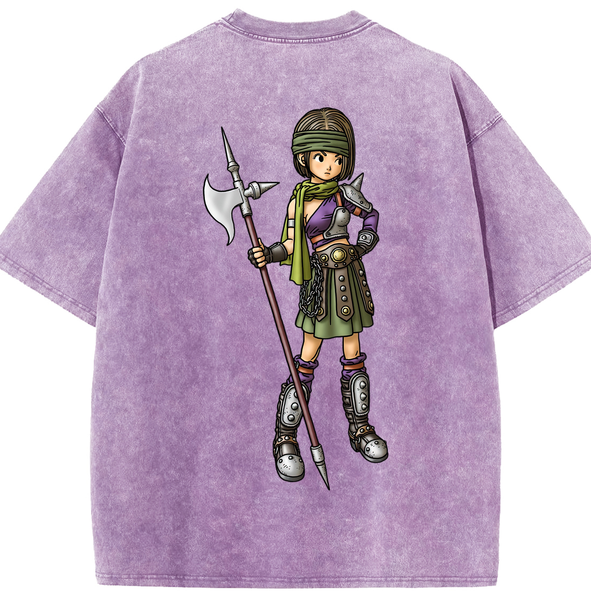 （画像用） ドラゴンクエスト Doragon Kuesuto Dragon Quest 綿100% ヴィンテージ風 半袖Tシャツ（背面プリント）