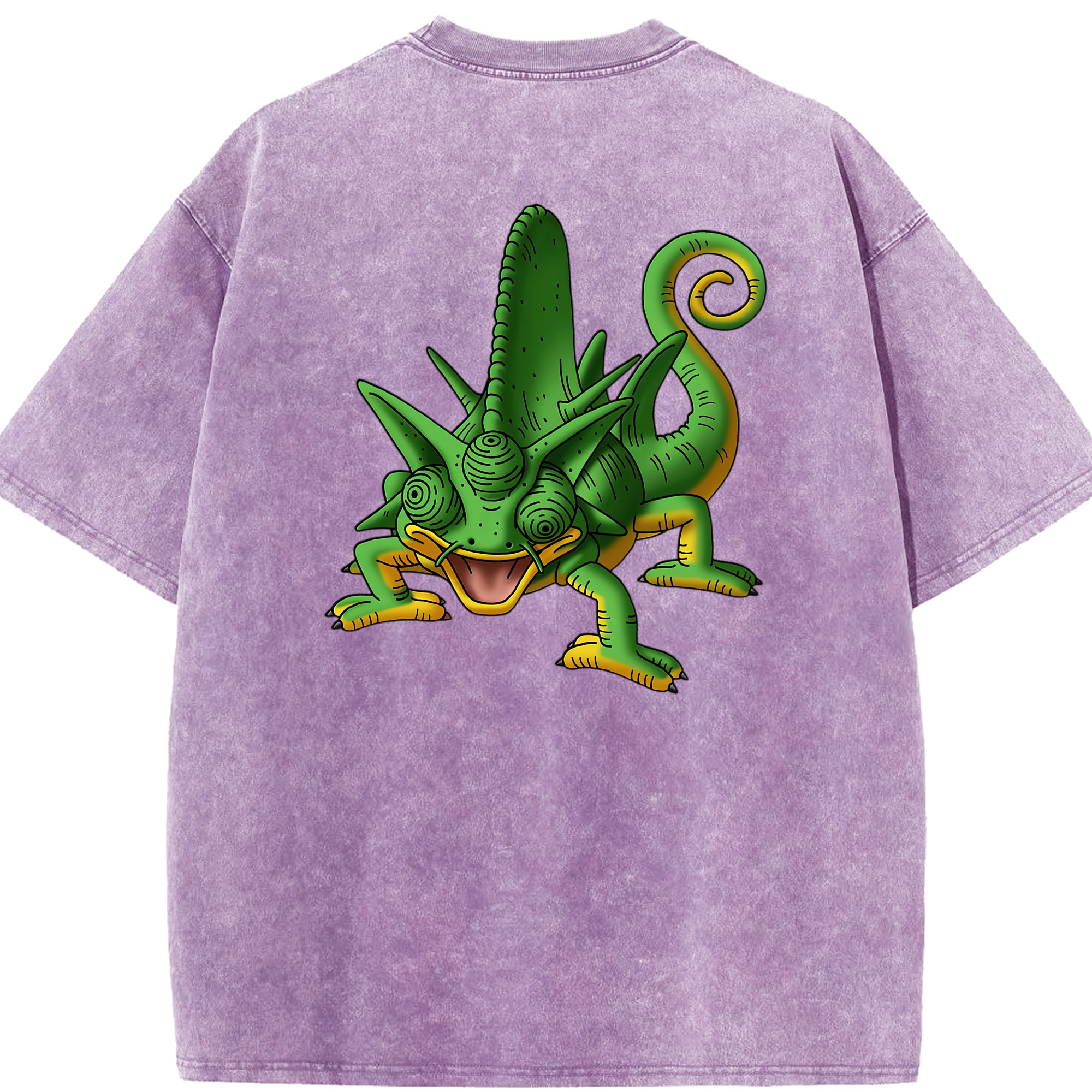 （画像用） ドラゴンクエスト Doragon Kuesuto Dragon Quest 綿100% ヴィンテージ風 半袖Tシャツ（背面プリント）