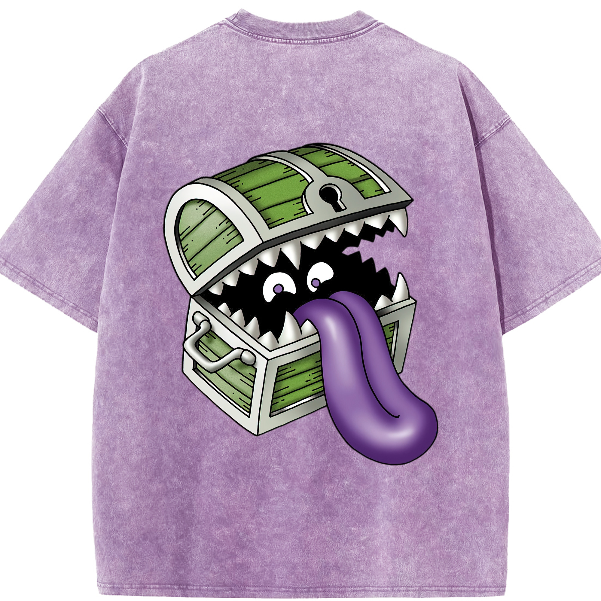 （画像用） ドラゴンクエスト Doragon Kuesuto Dragon Quest 綿100% ヴィンテージ風 半袖Tシャツ（背面プリント）