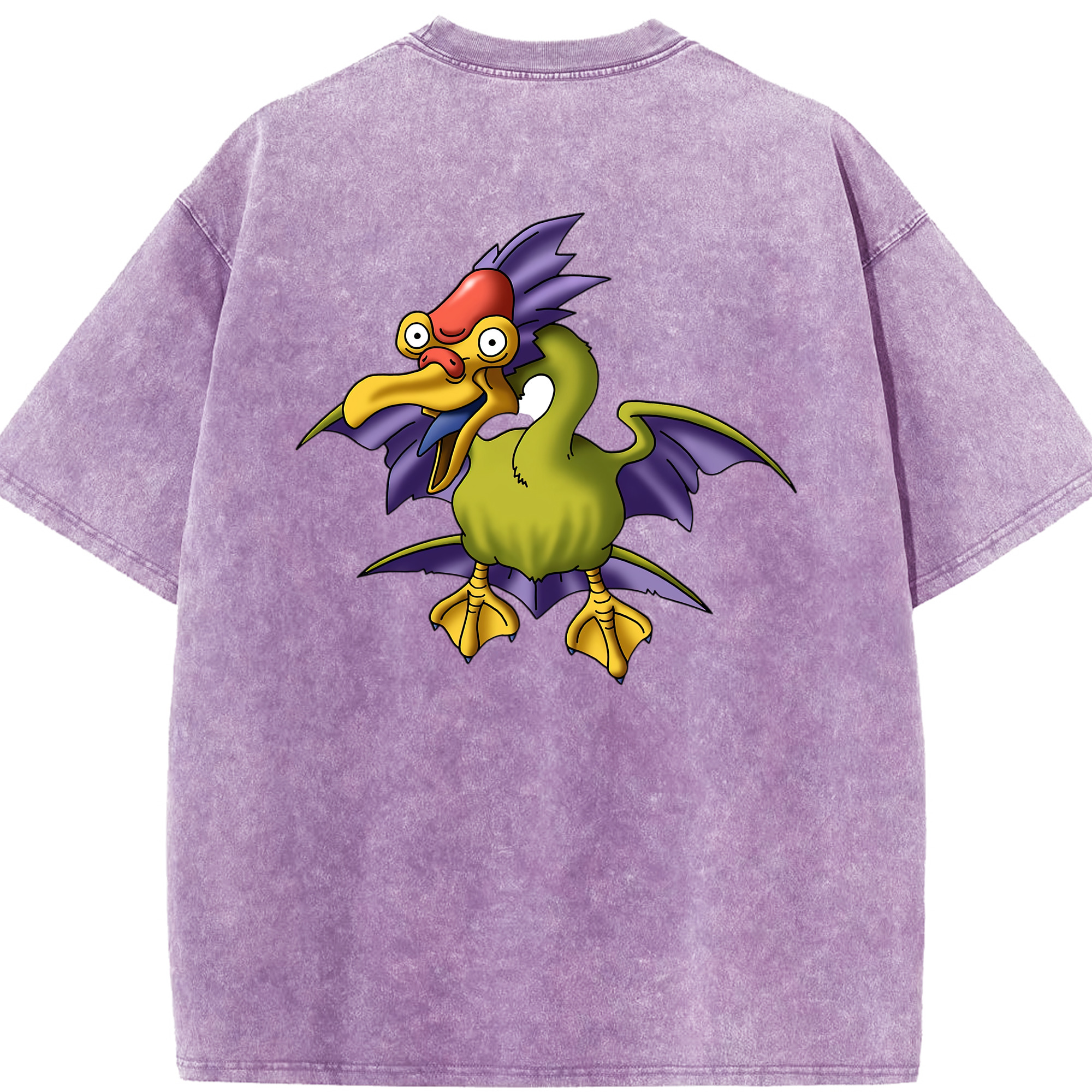 （画像用） ドラゴンクエスト Doragon Kuesuto Dragon Quest 綿100% ヴィンテージ風 半袖Tシャツ（背面プリント）