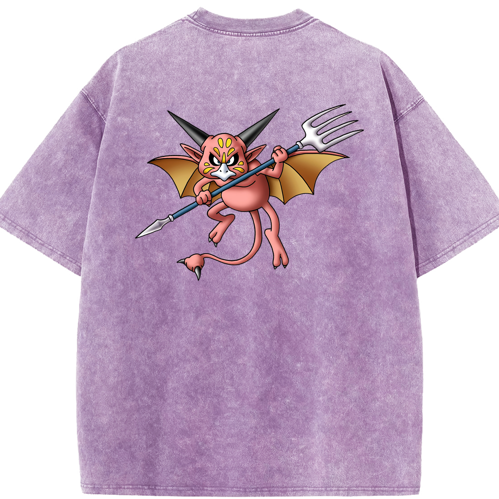 （画像用） ドラゴンクエスト Doragon Kuesuto Dragon Quest 綿100% ヴィンテージ風 半袖Tシャツ（背面プリント）