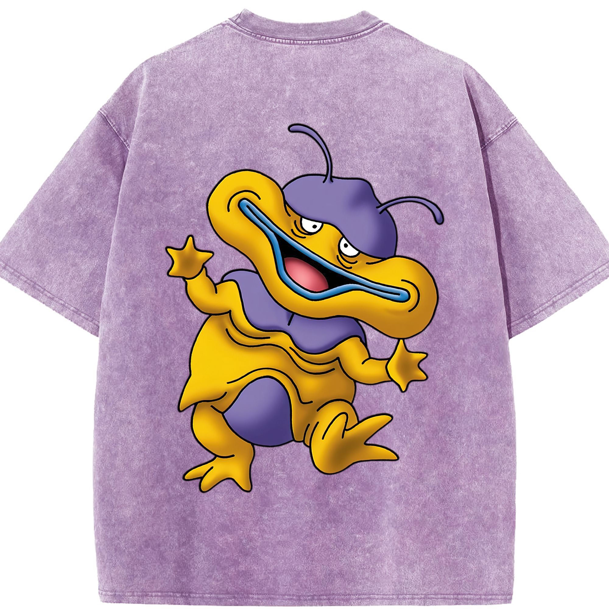 （画像用） ドラゴンクエスト Doragon Kuesuto Dragon Quest 綿100% ヴィンテージ風 半袖Tシャツ（背面プリント）