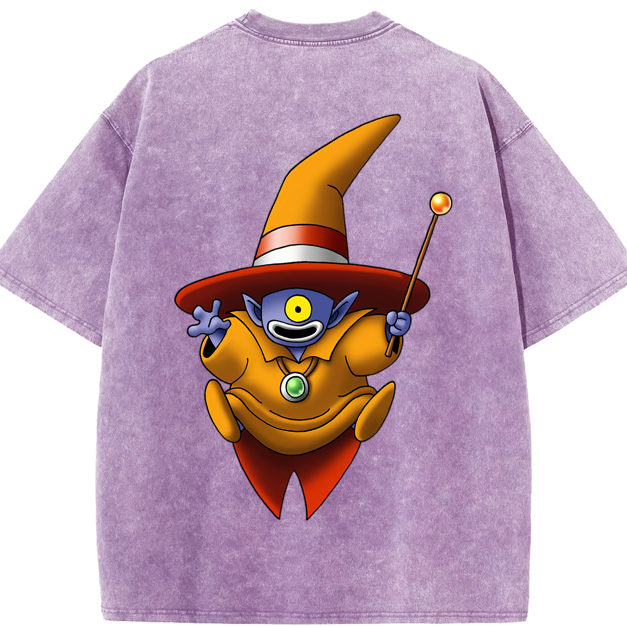 （画像用） ドラゴンクエスト Doragon Kuesuto Dragon Quest 綿100% ヴィンテージ風 半袖Tシャツ（背面プリント）