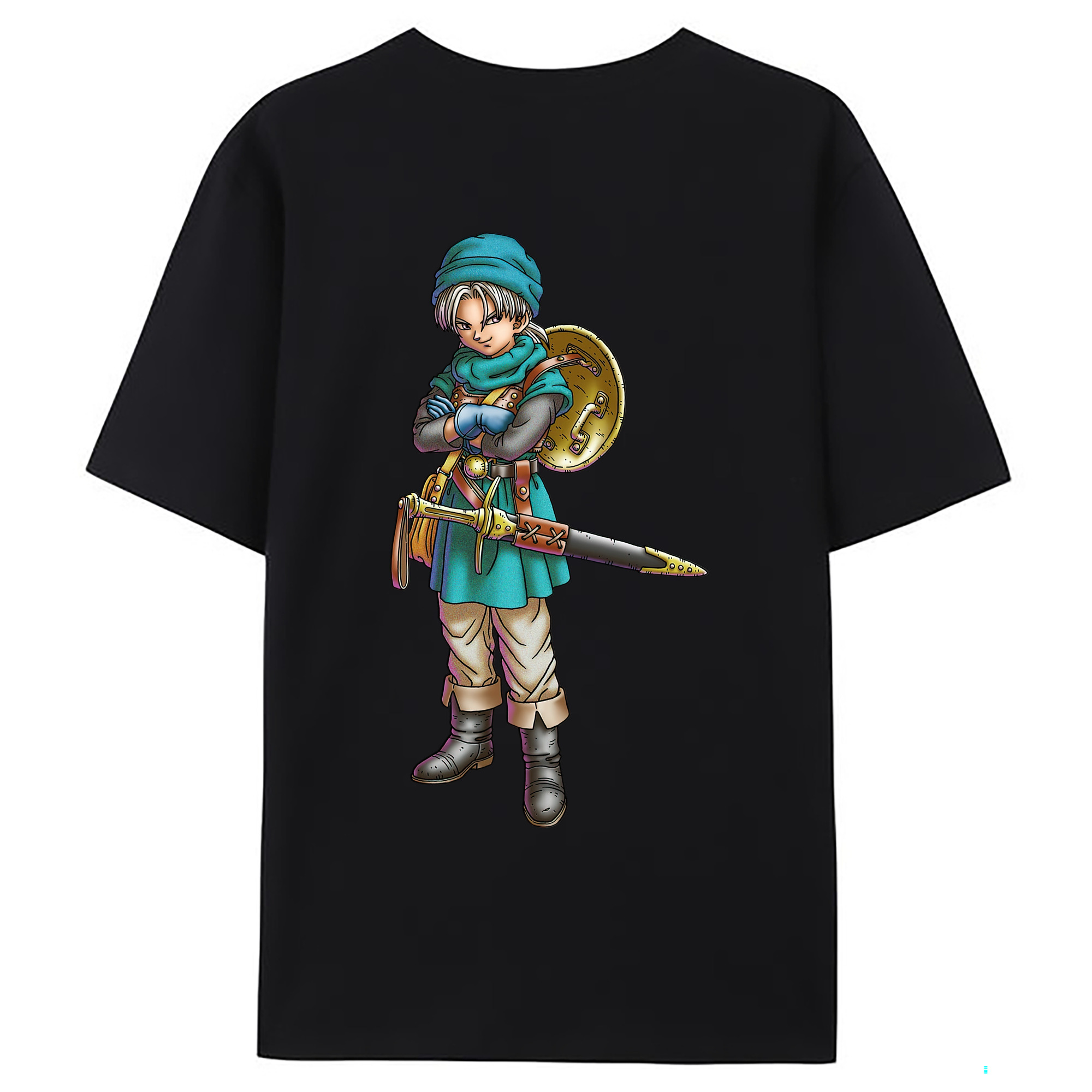 （画像用） ドラゴンクエスト Doragon Kuesuto Dragon Quest 綿100％ メンズ半袖Tシャツ（バックプリント） 通気性