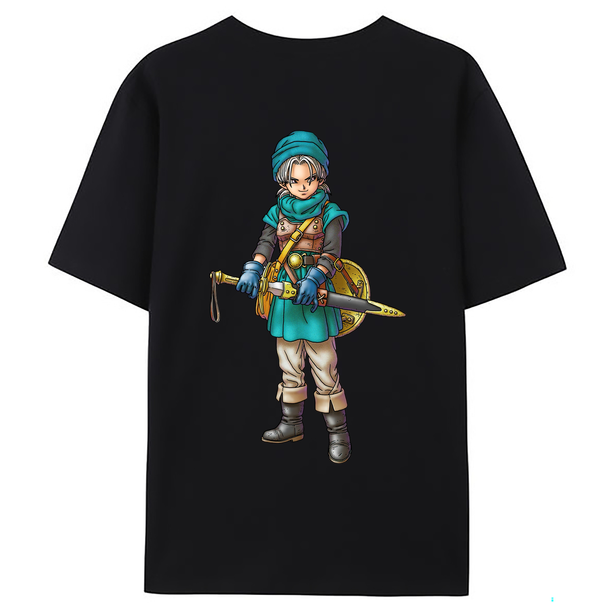 （画像用） ドラゴンクエスト Doragon Kuesuto Dragon Quest 綿100％ メンズ半袖Tシャツ（バックプリント） 通気性