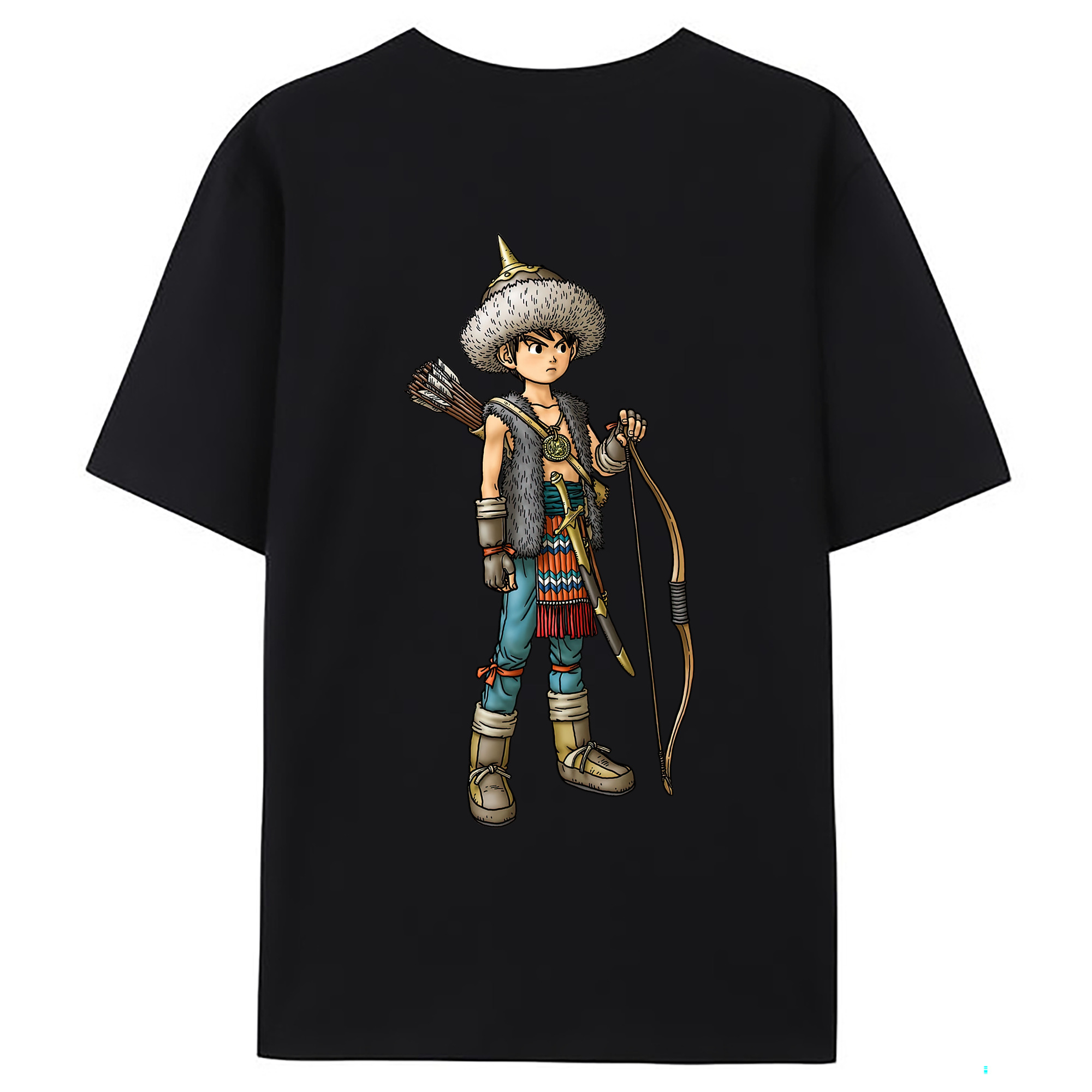 （画像用） ドラゴンクエスト Doragon Kuesuto Dragon Quest 綿100％ メンズ半袖Tシャツ（バックプリント） 通気性