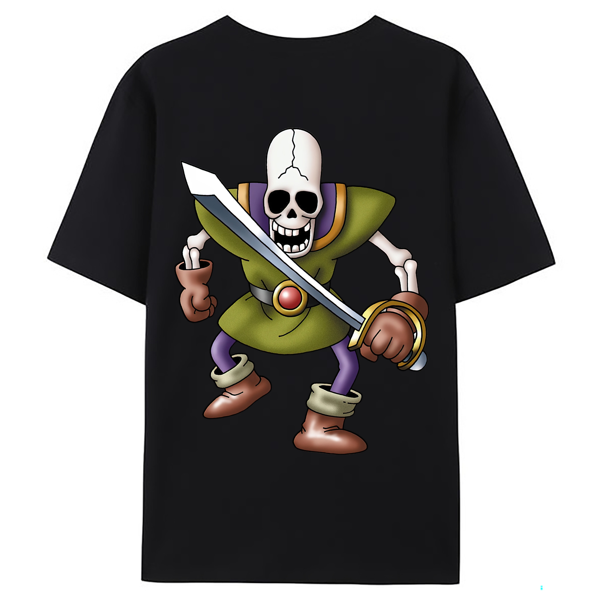 （画像用） ドラゴンクエスト Doragon Kuesuto Dragon Quest 綿100％ メンズ半袖Tシャツ（バックプリント） 通気性