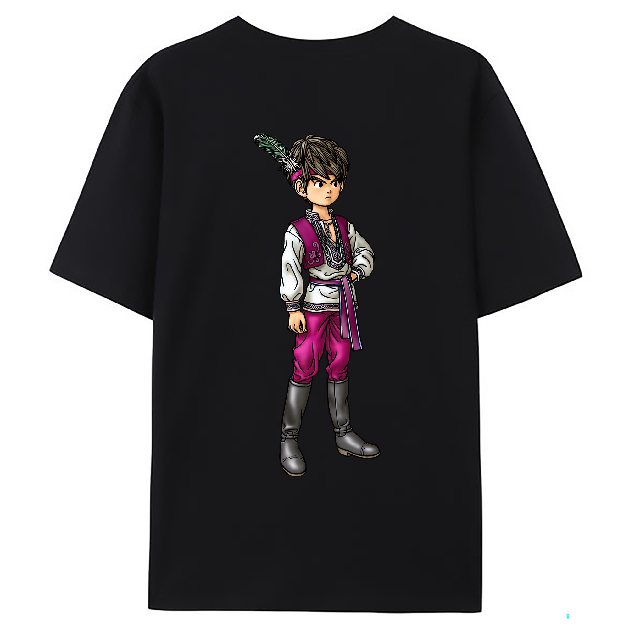 （画像用） ドラゴンクエスト Doragon Kuesuto Dragon Quest 綿100％ メンズ半袖Tシャツ（バックプリント） 通気性