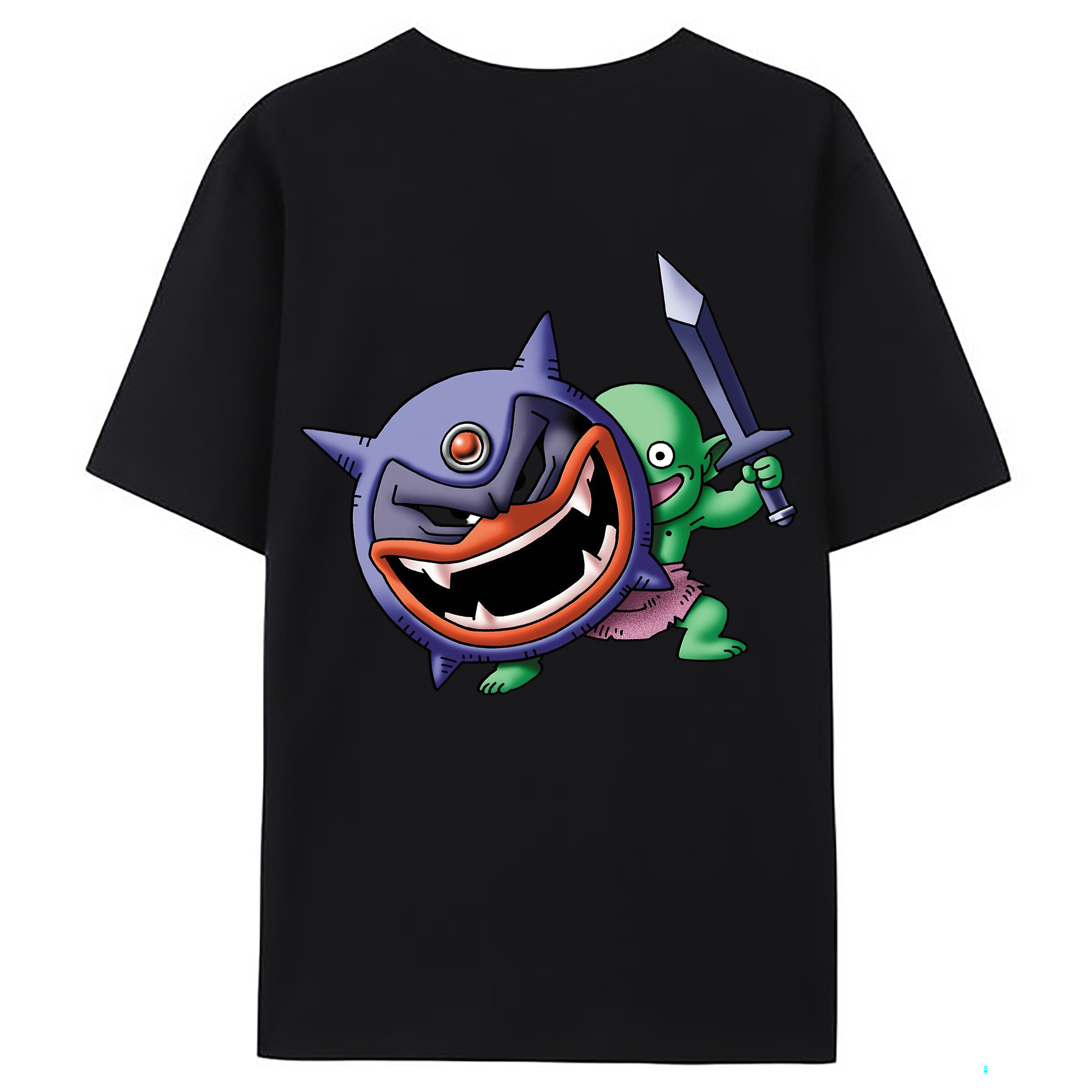 （画像用） ドラゴンクエスト Doragon Kuesuto Dragon Quest 綿100％ メンズ半袖Tシャツ（バックプリント） 通気性