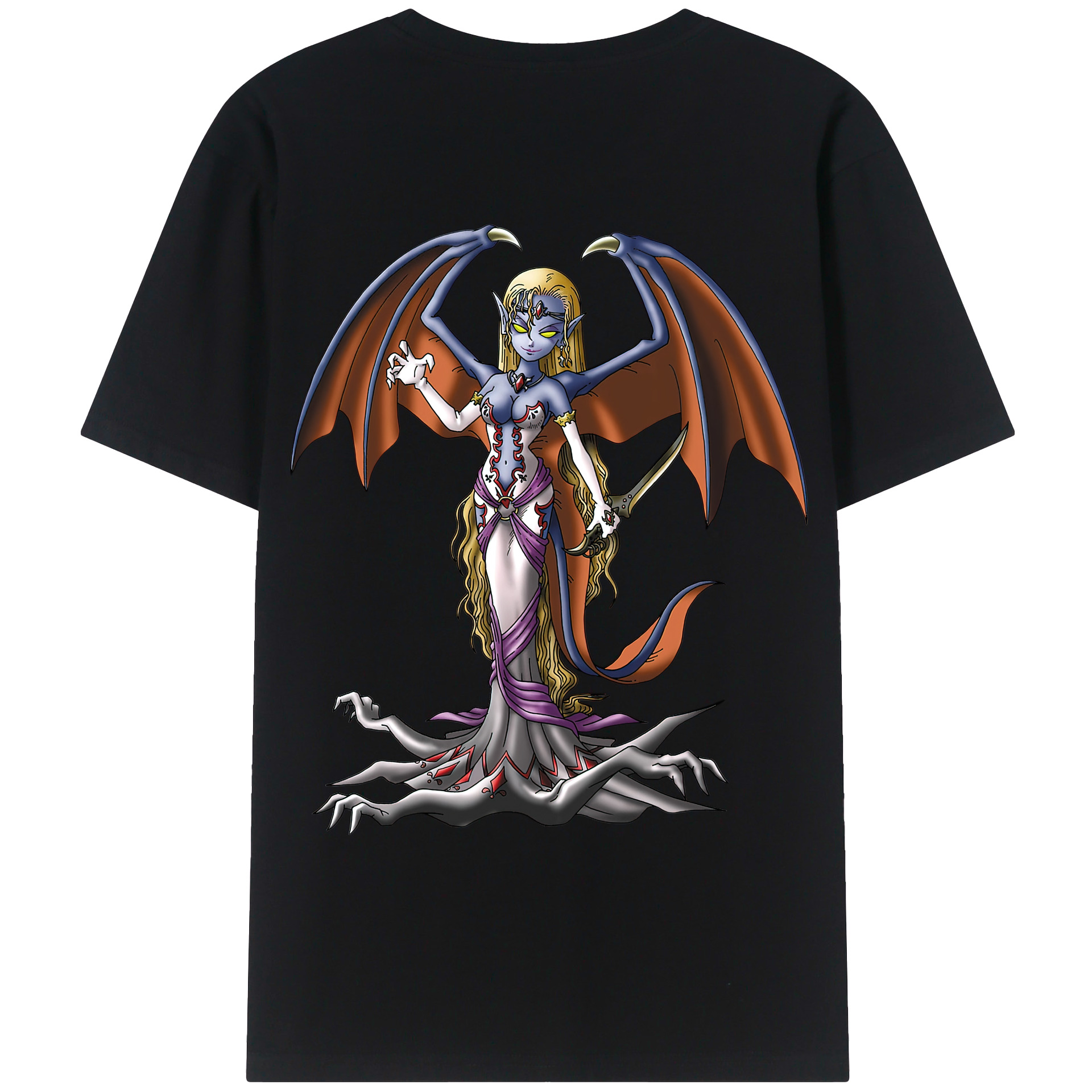 （画像用） ドラゴンクエスト Doragon Kuesuto Dragon Quest 綿100％ メンズ半袖Tシャツ（バックプリント） 通気性