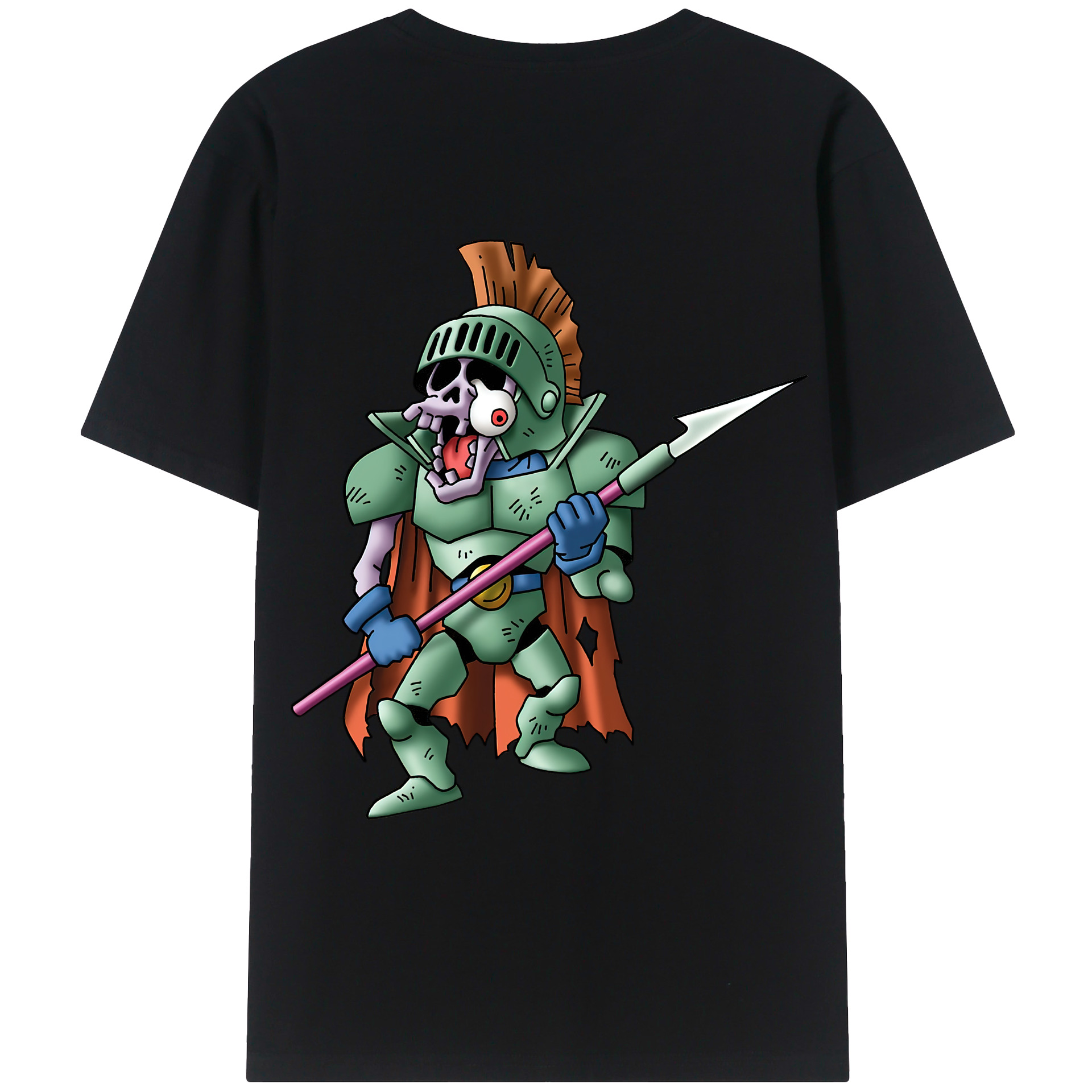 （画像用） ドラゴンクエスト Doragon Kuesuto Dragon Quest 綿100％ メンズ半袖Tシャツ（バックプリント） 通気性