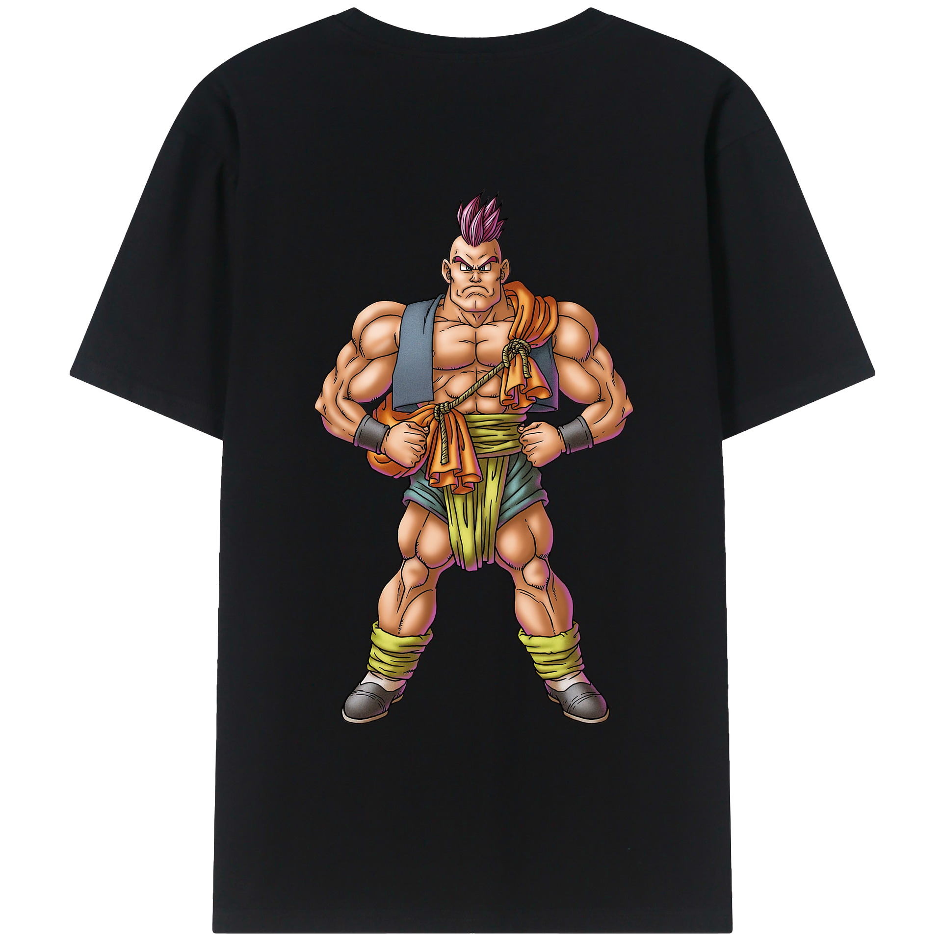 （画像用） ドラゴンクエスト Doragon Kuesuto Dragon Quest 綿100％ メンズ半袖Tシャツ（バックプリント） 通気性