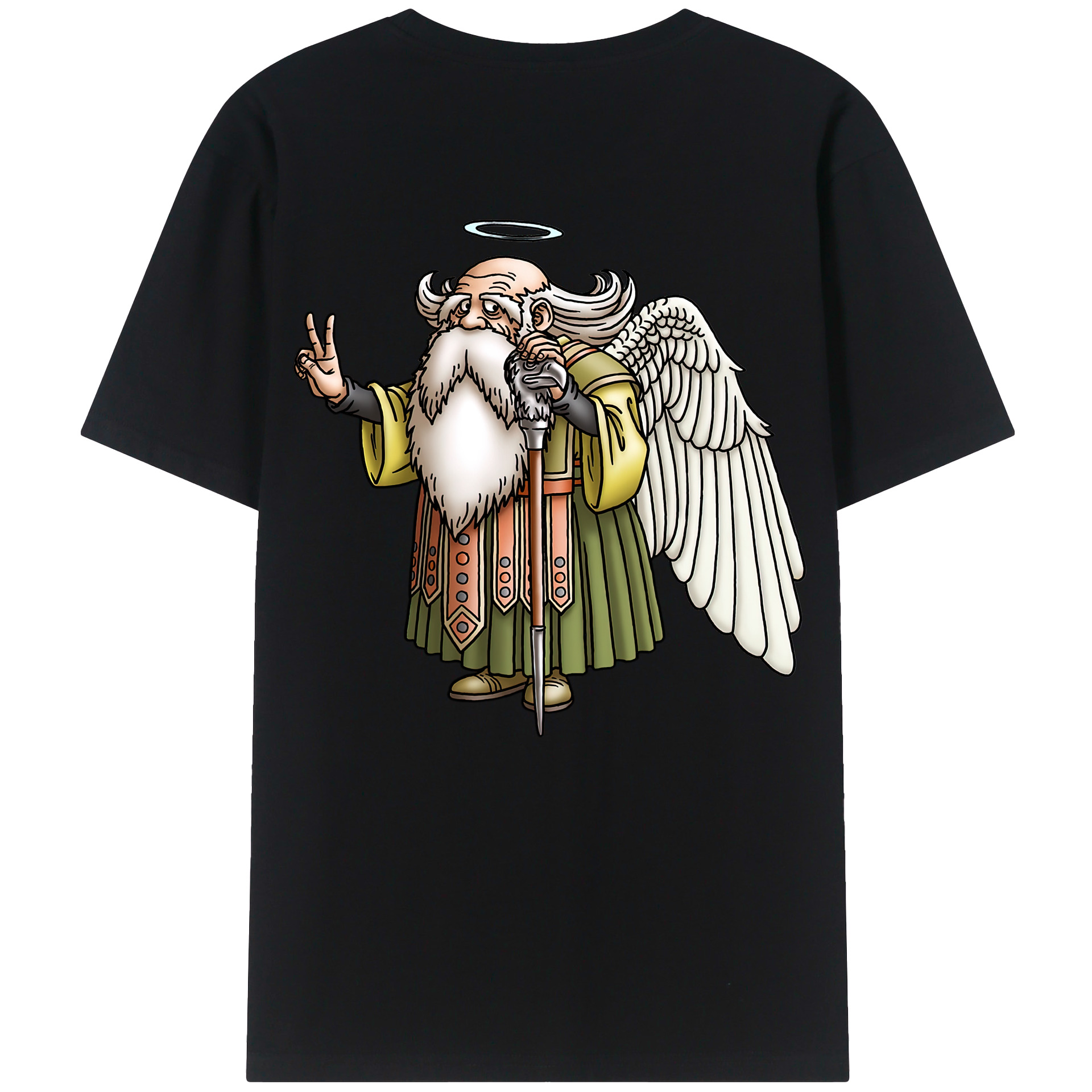 （画像用） ドラゴンクエスト Doragon Kuesuto Dragon Quest 綿100％ メンズ半袖Tシャツ（バックプリント） 通気性