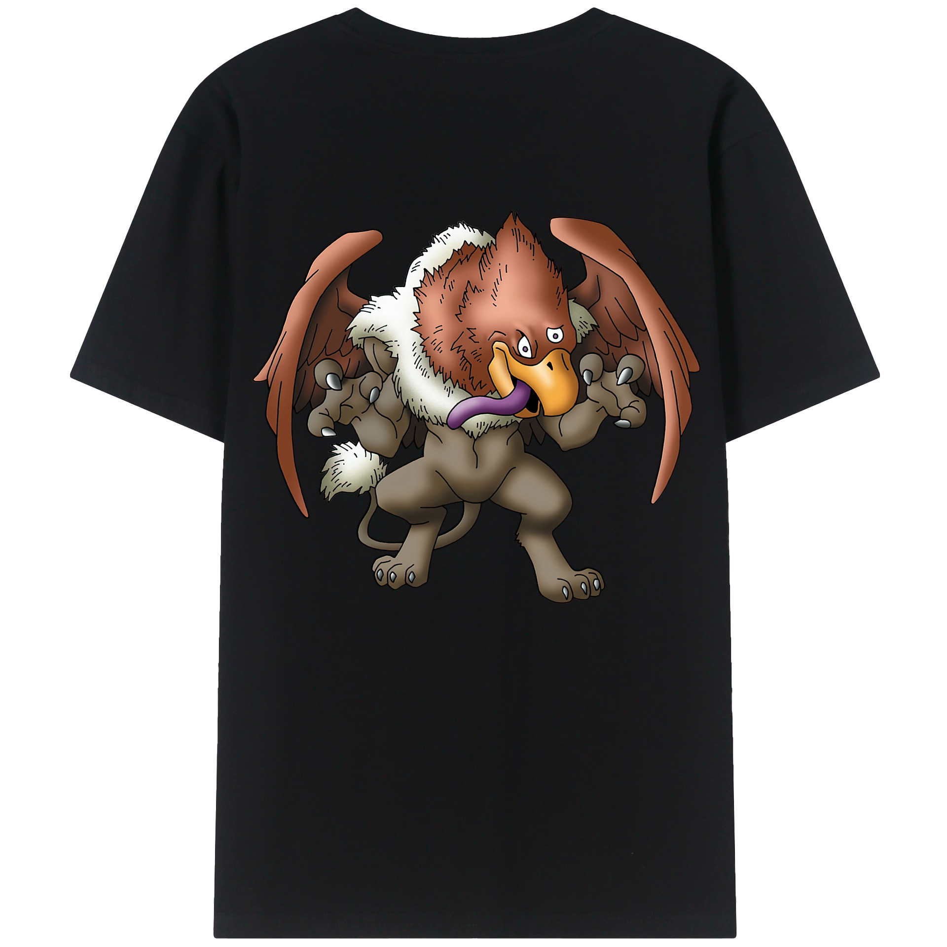 （画像用） ドラゴンクエスト Doragon Kuesuto Dragon Quest 綿100％ メンズ半袖Tシャツ（バックプリント） 通気性