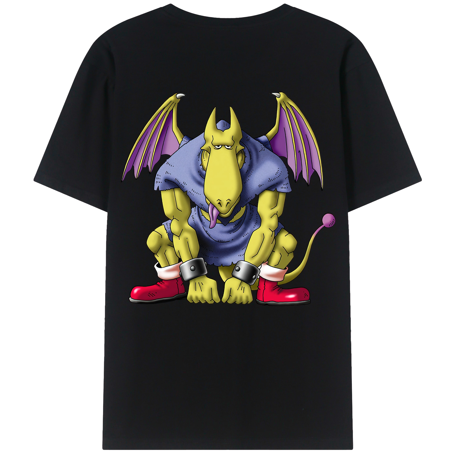 （画像用） ドラゴンクエスト Doragon Kuesuto Dragon Quest 綿100％ メンズ半袖Tシャツ（バックプリント） 通気性