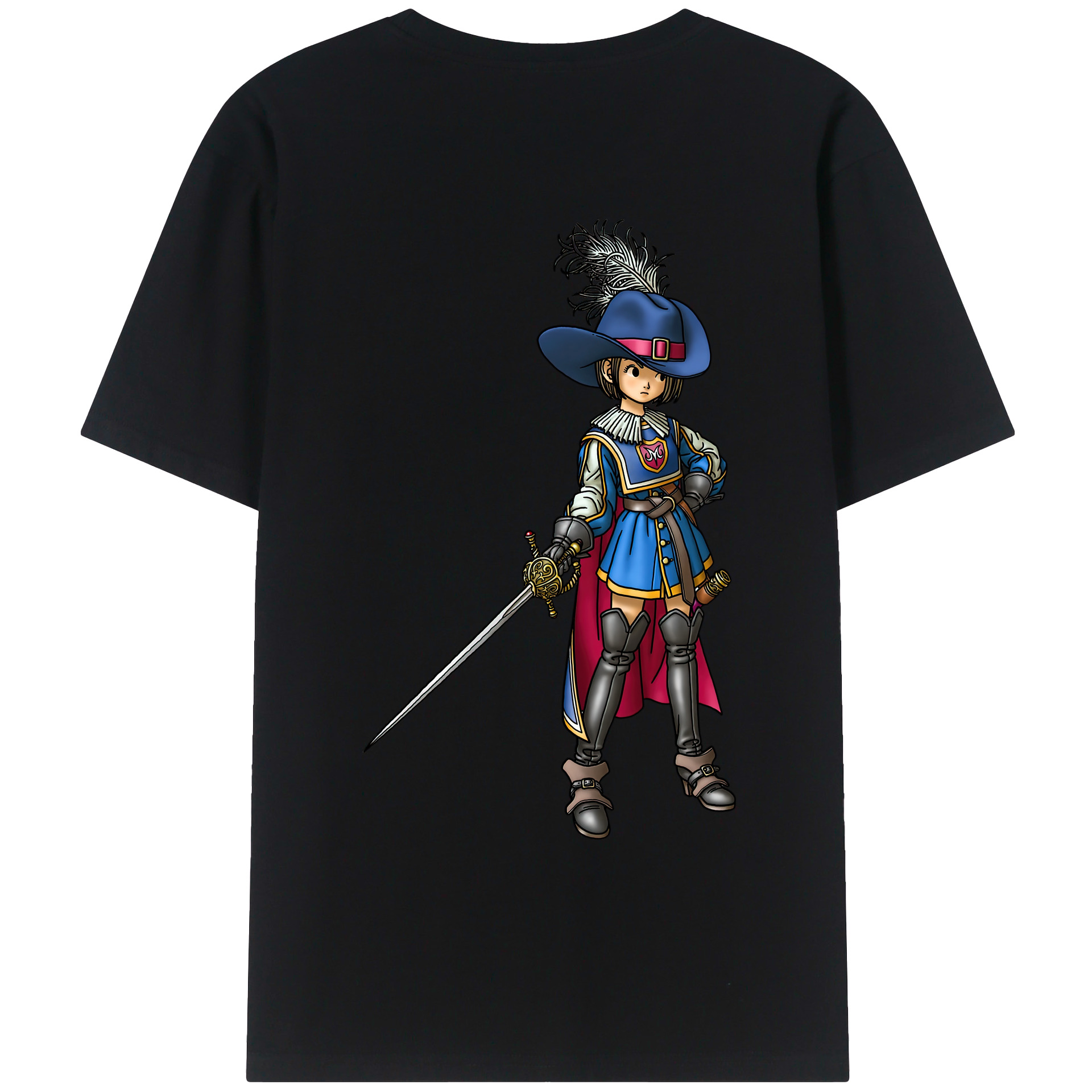（画像用） ドラゴンクエスト Doragon Kuesuto Dragon Quest 綿100％ メンズ半袖Tシャツ（バックプリント） 通気性
