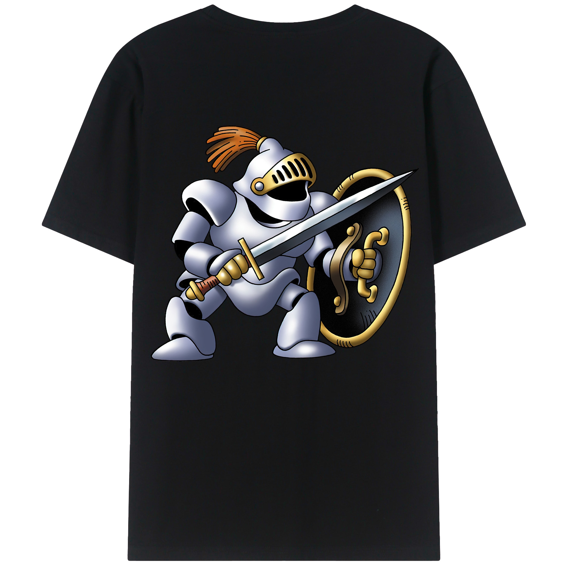 （画像用） ドラゴンクエスト Doragon Kuesuto Dragon Quest 綿100％ メンズ半袖Tシャツ（バックプリント） 通気性