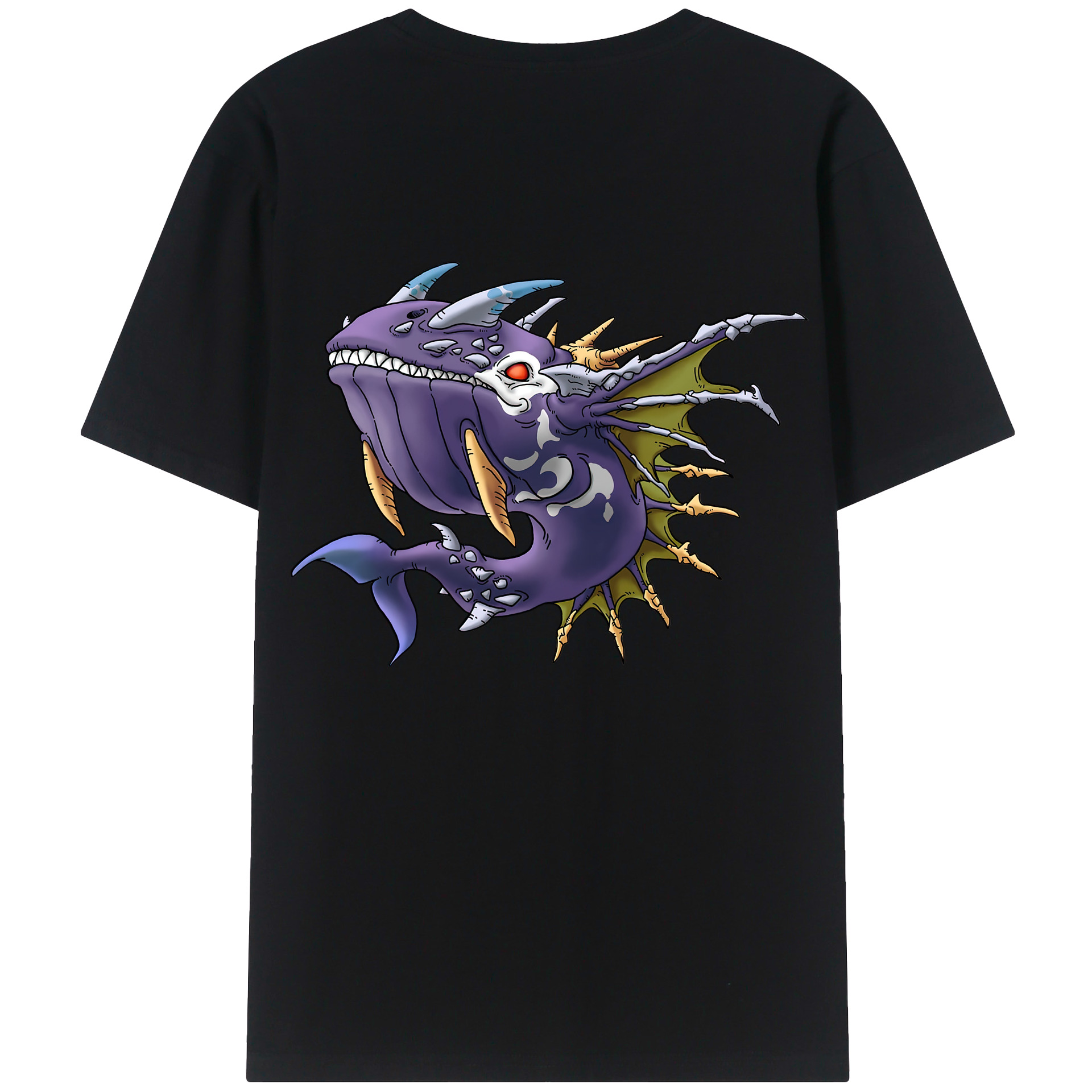 （画像用） ドラゴンクエスト Doragon Kuesuto Dragon Quest 綿100％ メンズ半袖Tシャツ（バックプリント） 通気性