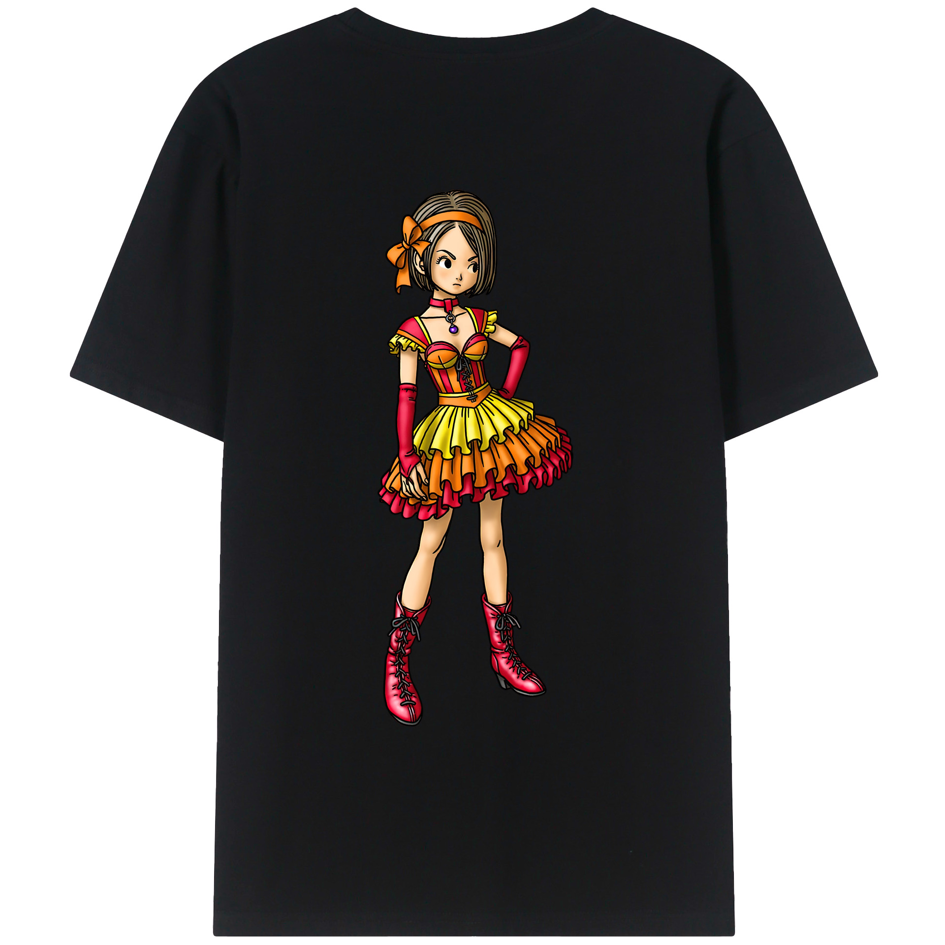 （画像用） ドラゴンクエスト Doragon Kuesuto Dragon Quest 綿100％ メンズ半袖Tシャツ（バックプリント） 通気性