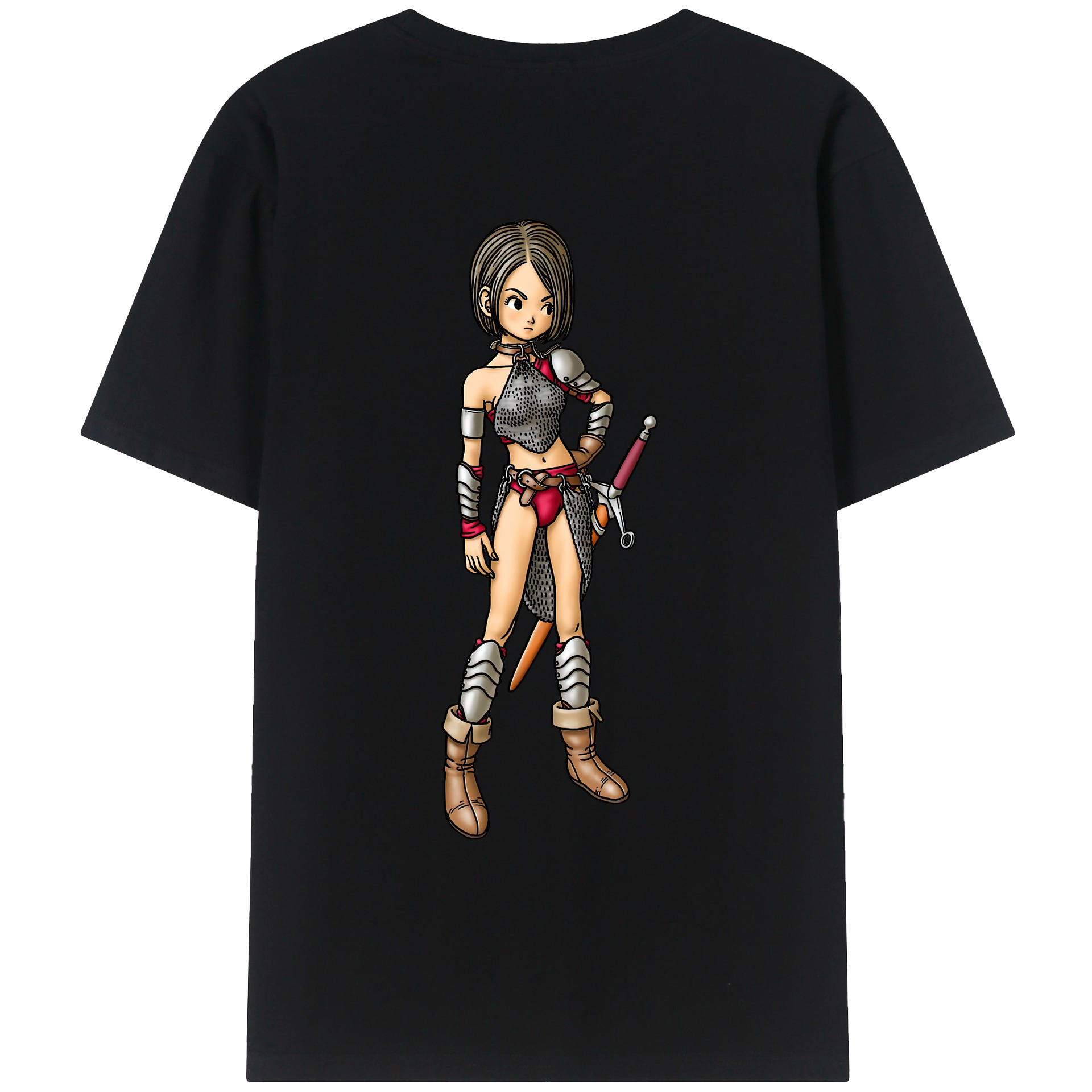 （画像用） ドラゴンクエスト Doragon Kuesuto Dragon Quest 綿100％ メンズ半袖Tシャツ（バックプリント） 通気性
