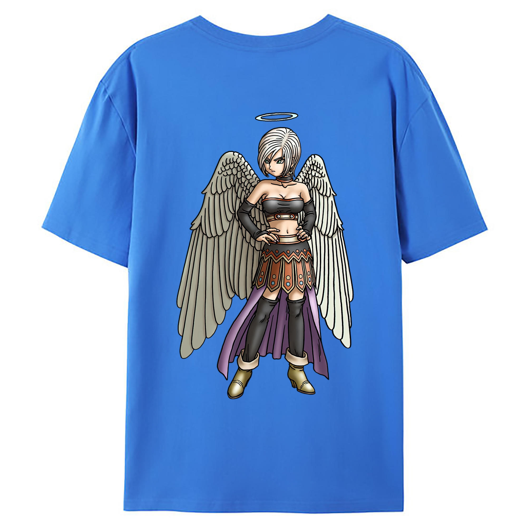 （画像用） ドラゴンクエスト Doragon Kuesuto Dragon Quest 綿100％ メンズ半袖Tシャツ（バックプリント） 通気性