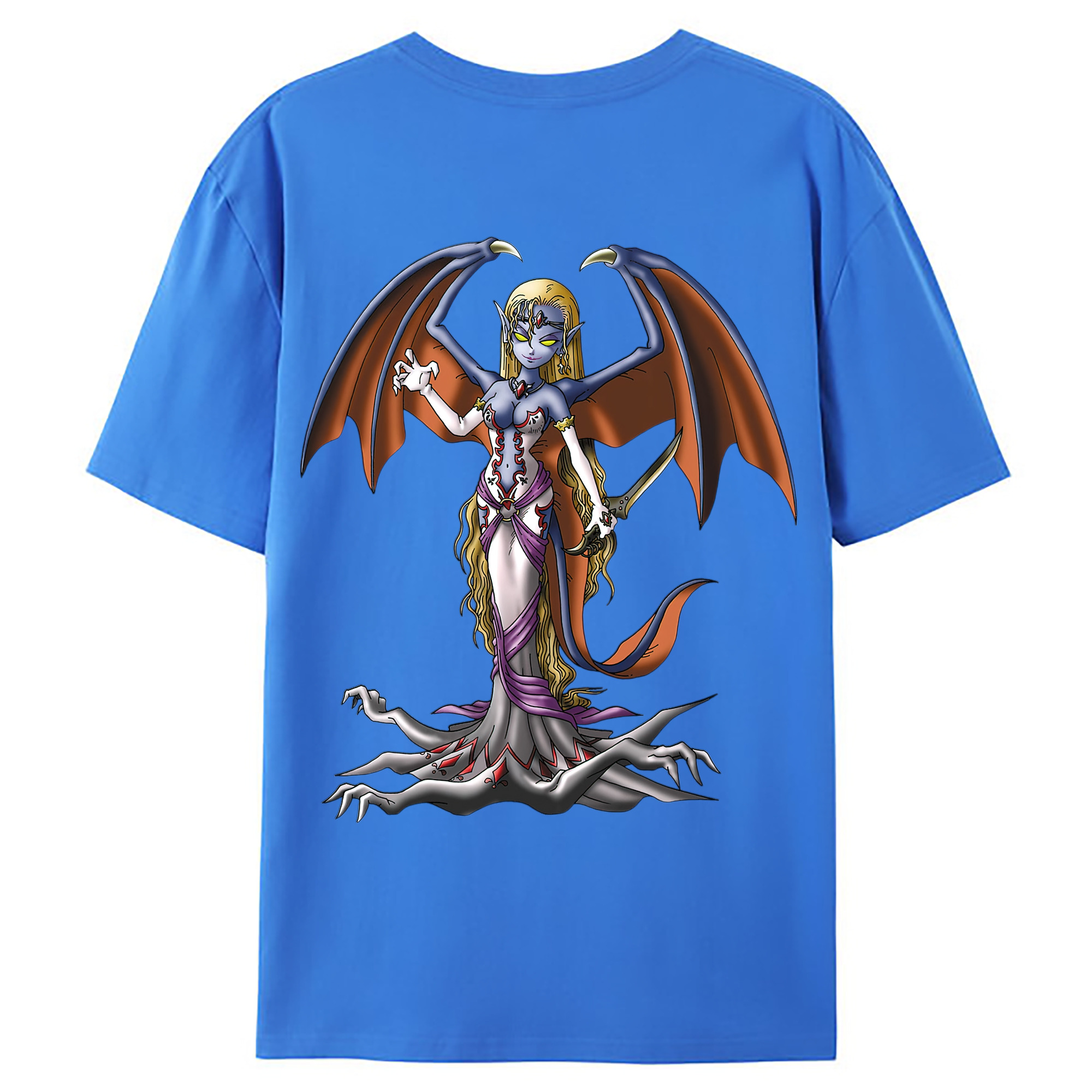 （画像用） ドラゴンクエスト Doragon Kuesuto Dragon Quest 綿100％ メンズ半袖Tシャツ（バックプリント） 通気性