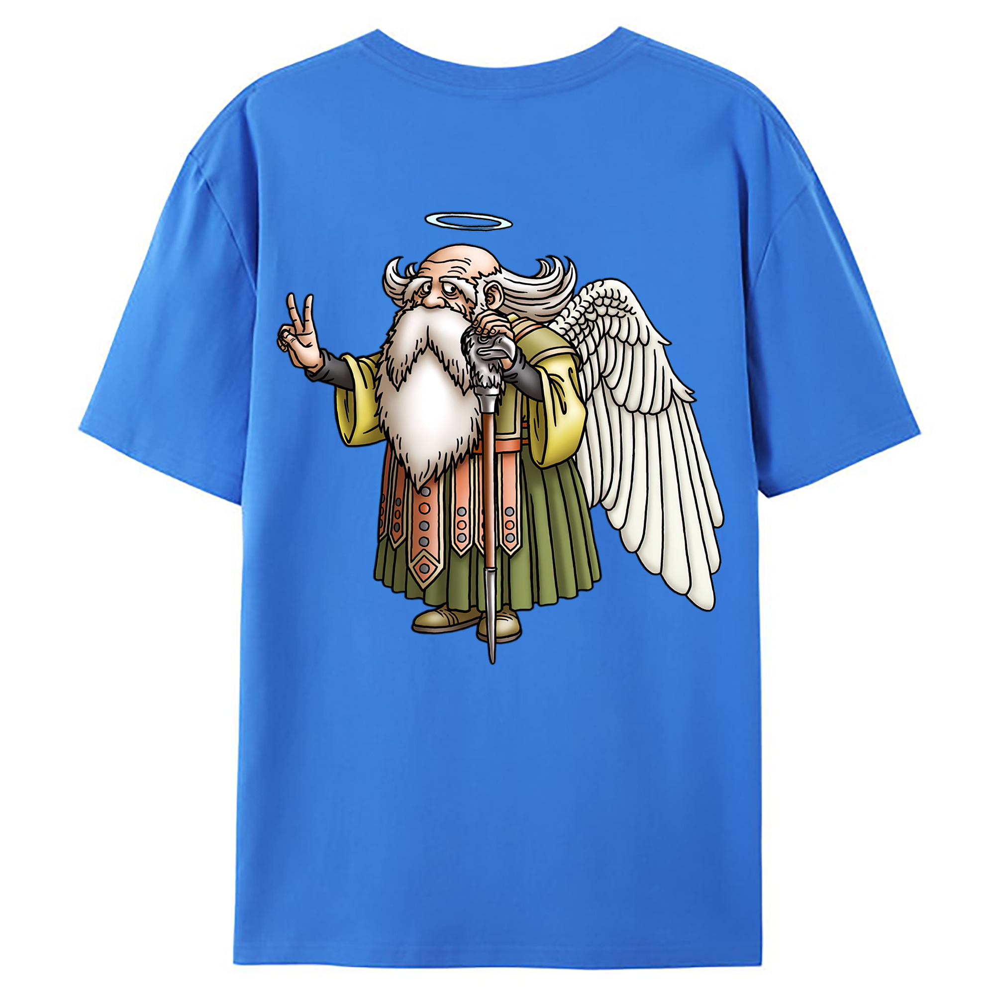（画像用） ドラゴンクエスト Doragon Kuesuto Dragon Quest 綿100％ メンズ半袖Tシャツ（バックプリント） 通気性