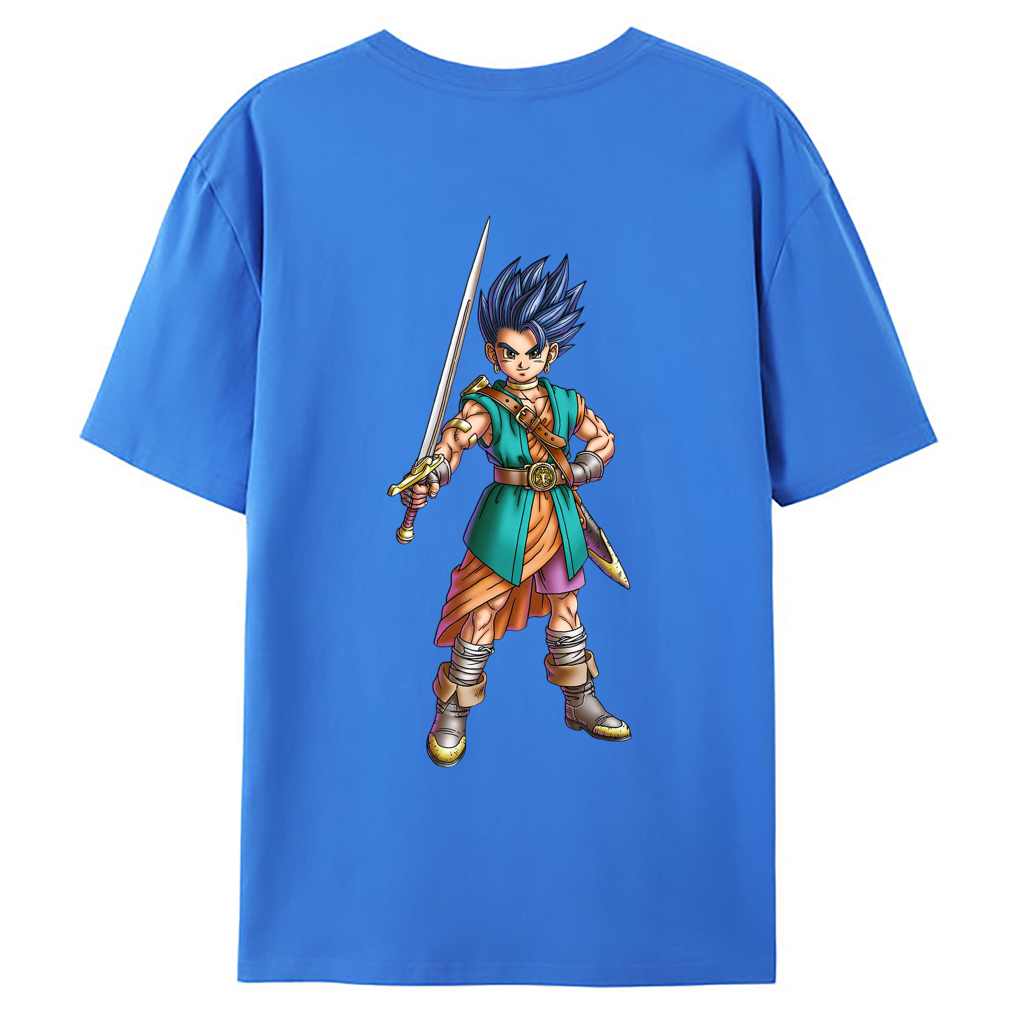 （画像用） ドラゴンクエスト Doragon Kuesuto Dragon Quest 綿100％ メンズ半袖Tシャツ（バックプリント） 通気性