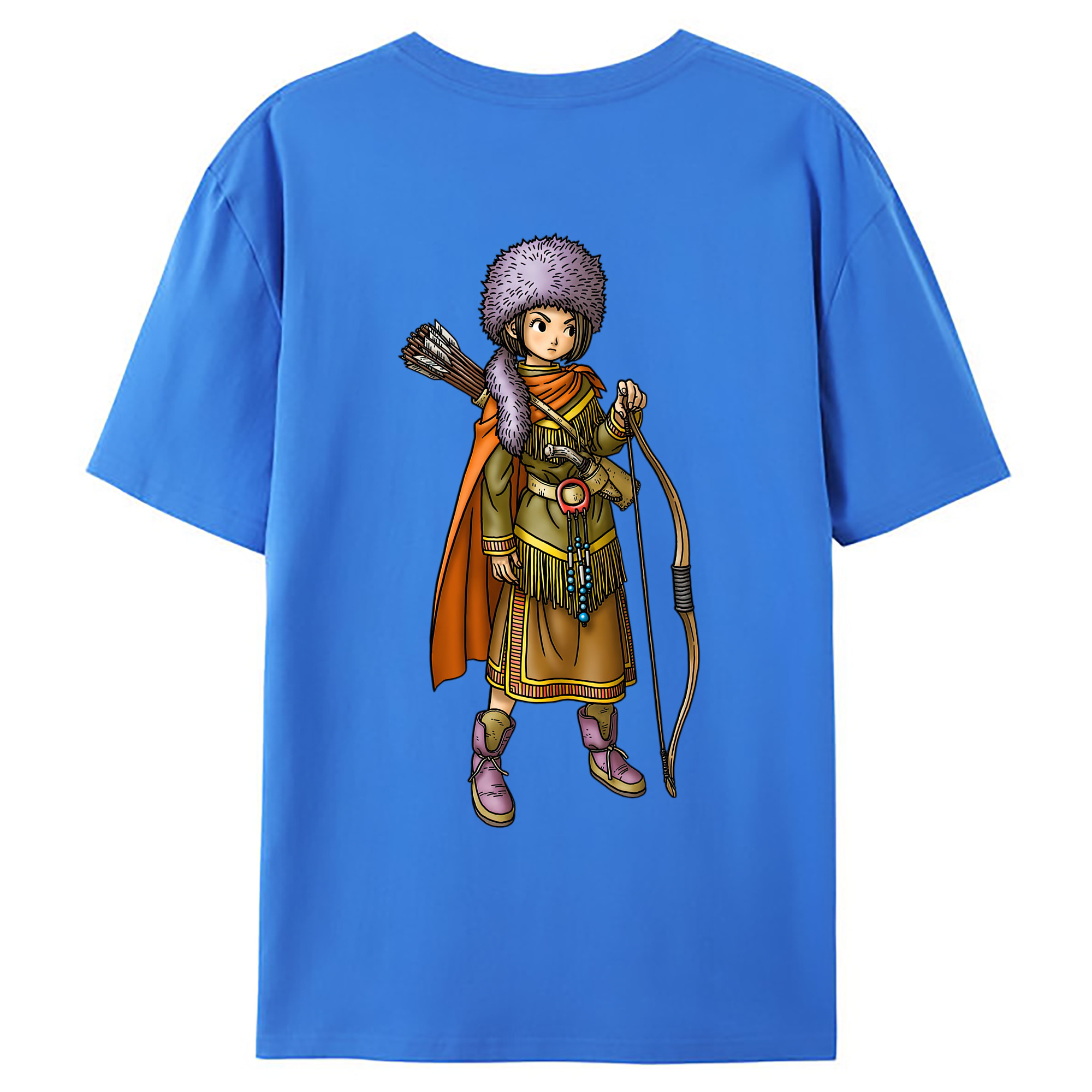 （画像用） ドラゴンクエスト Doragon Kuesuto Dragon Quest 綿100％ メンズ半袖Tシャツ（バックプリント） 通気性