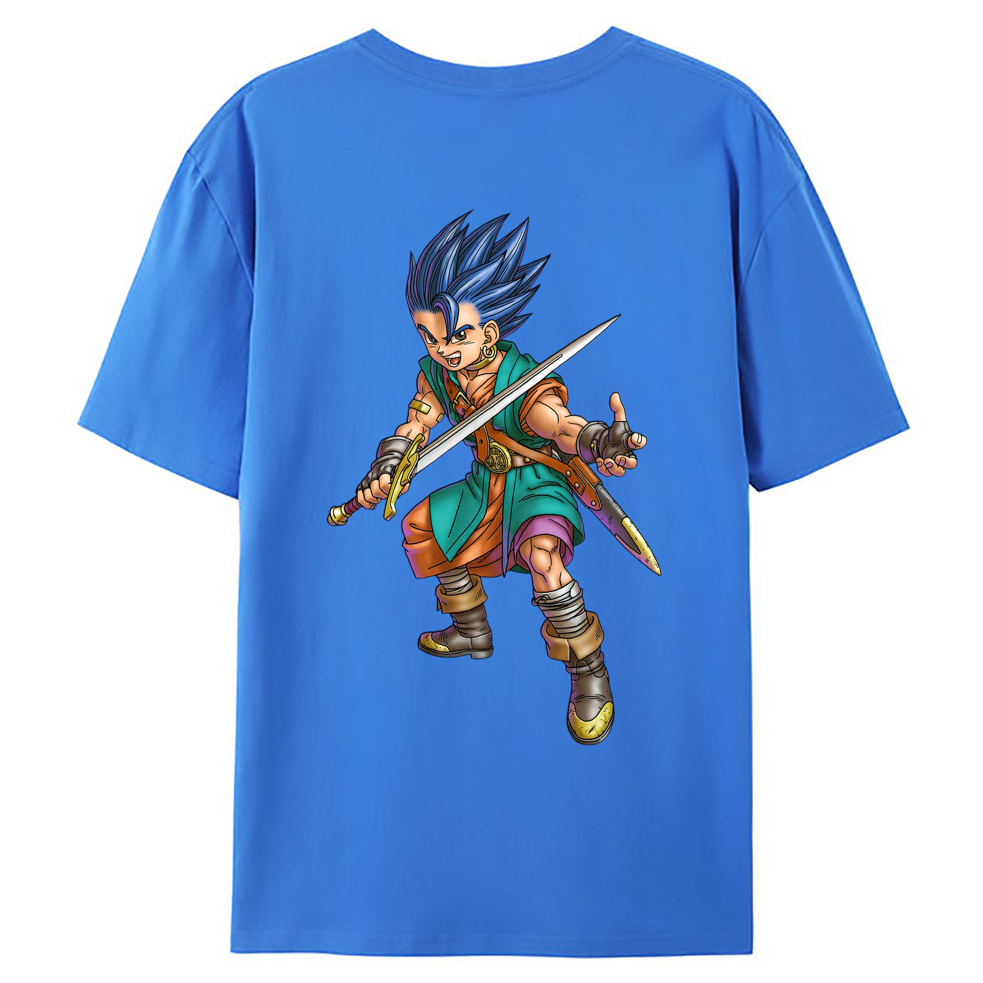（画像用） ドラゴンクエスト Doragon Kuesuto Dragon Quest 綿100％ メンズ半袖Tシャツ（バックプリント） 通気性