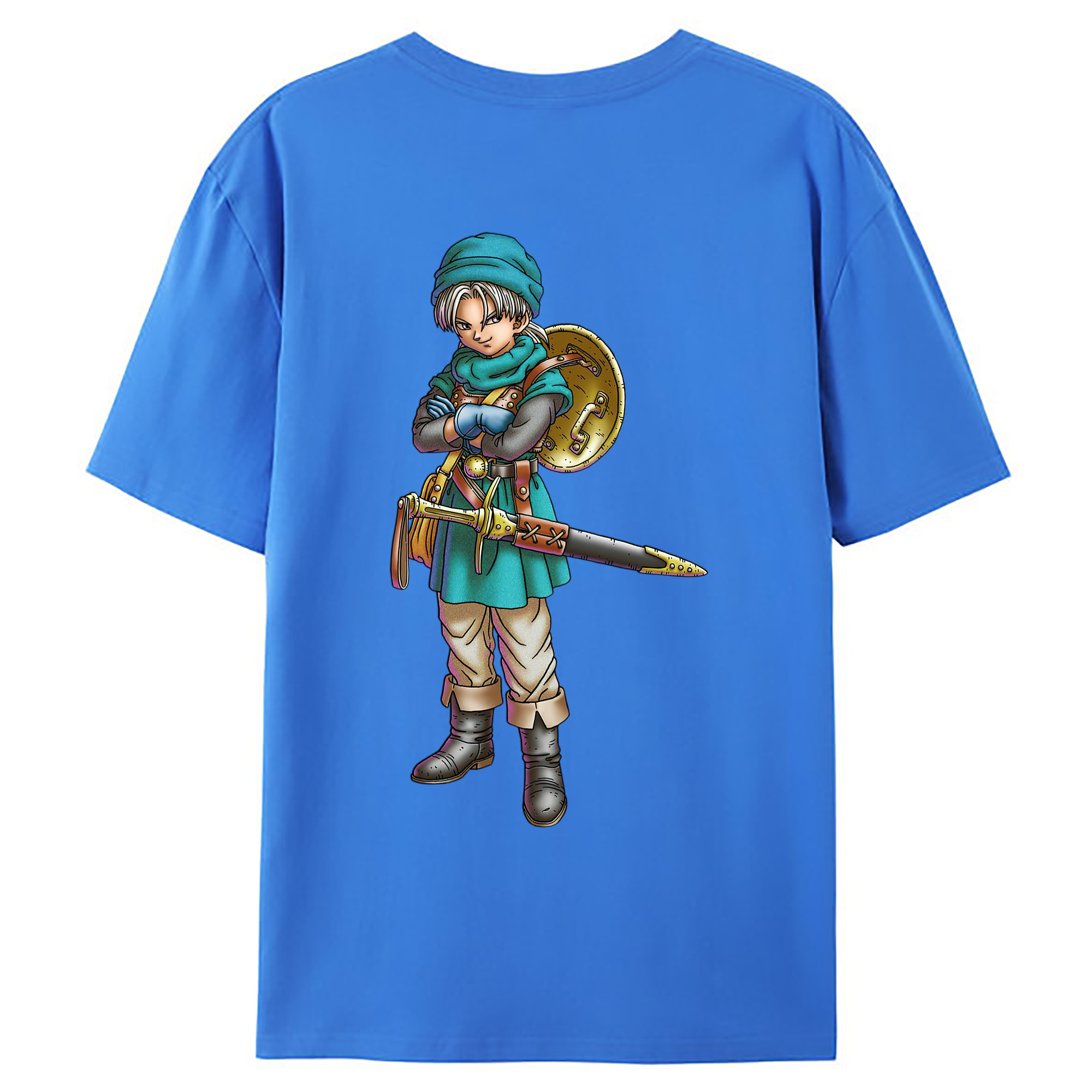 （画像用） ドラゴンクエスト Doragon Kuesuto Dragon Quest 綿100％ メンズ半袖Tシャツ（バックプリント） 通気性
