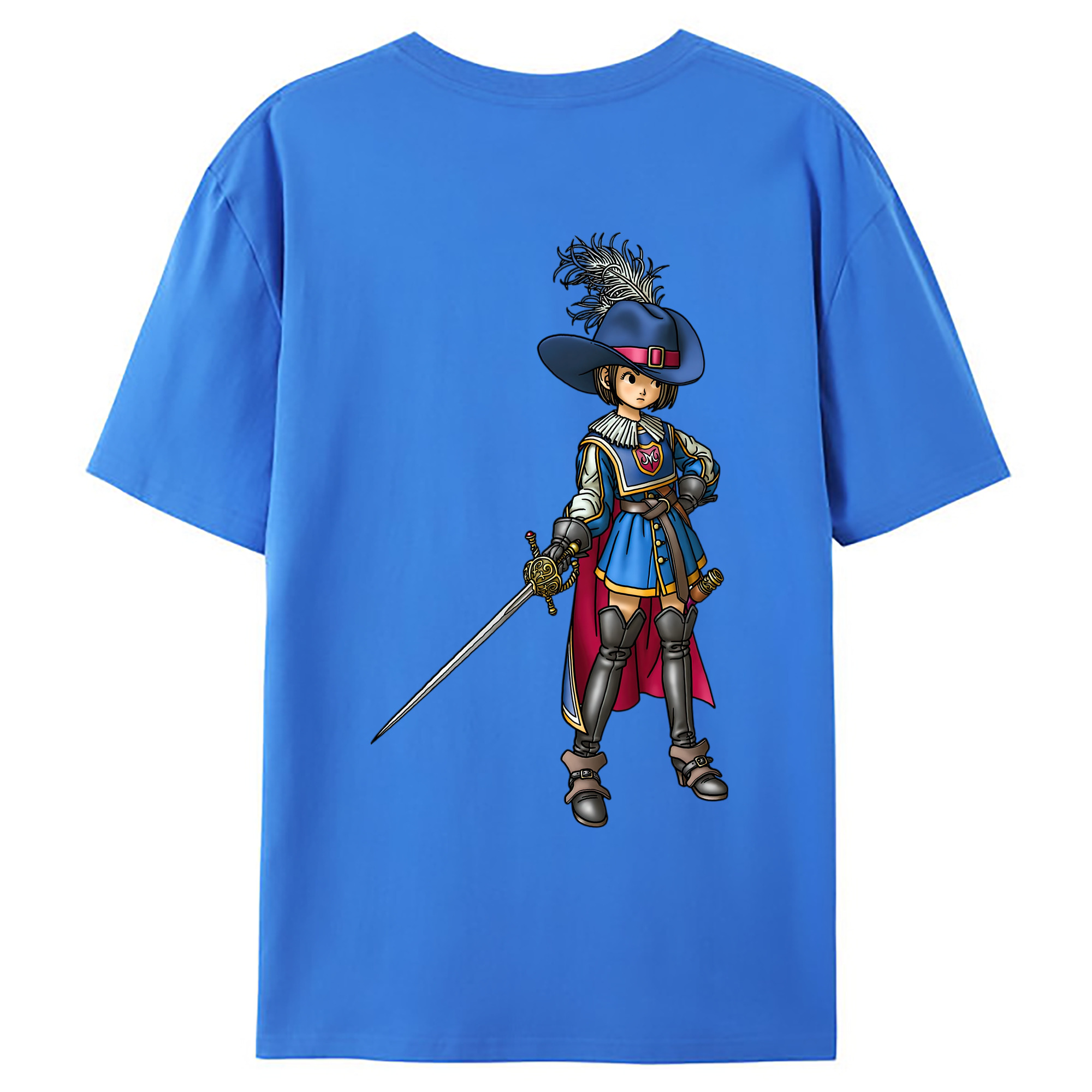 （画像用） ドラゴンクエスト Doragon Kuesuto Dragon Quest 綿100％ メンズ半袖Tシャツ（バックプリント） 通気性