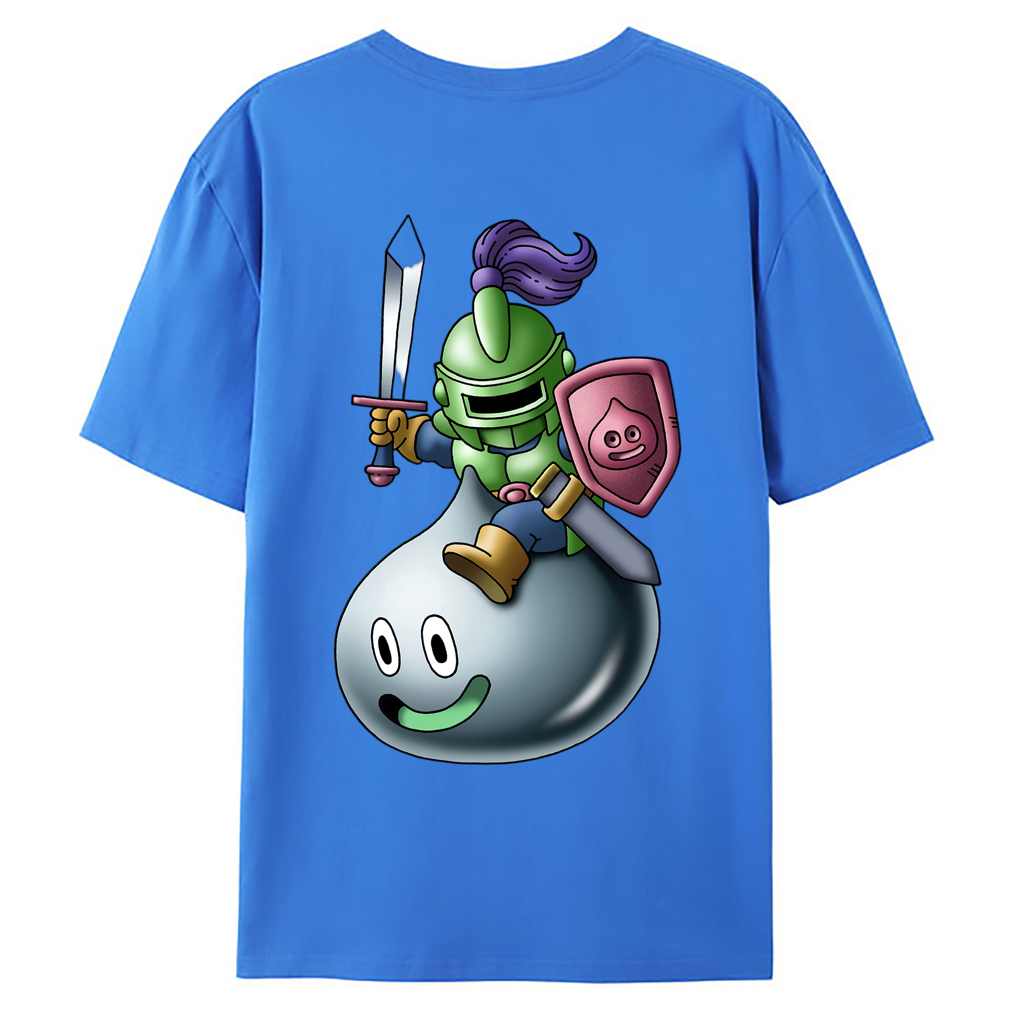 （画像用） ドラゴンクエスト Doragon Kuesuto Dragon Quest 綿100％ メンズ半袖Tシャツ（バックプリント） 通気性