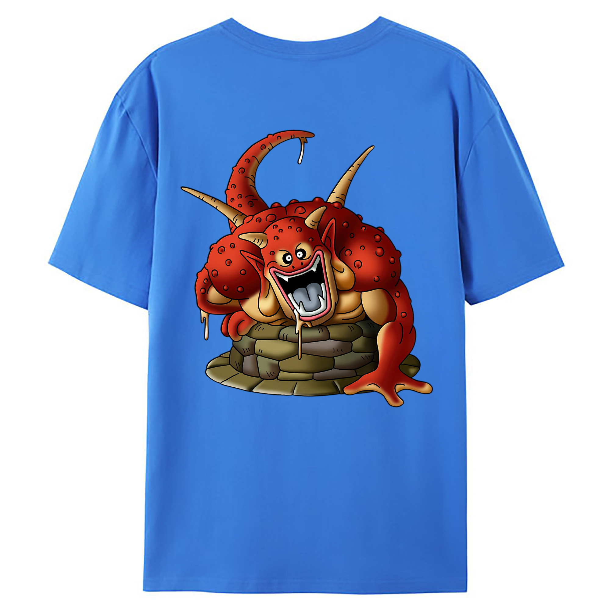 （画像用） ドラゴンクエスト Doragon Kuesuto Dragon Quest 綿100％ メンズ半袖Tシャツ（バックプリント） 通気性