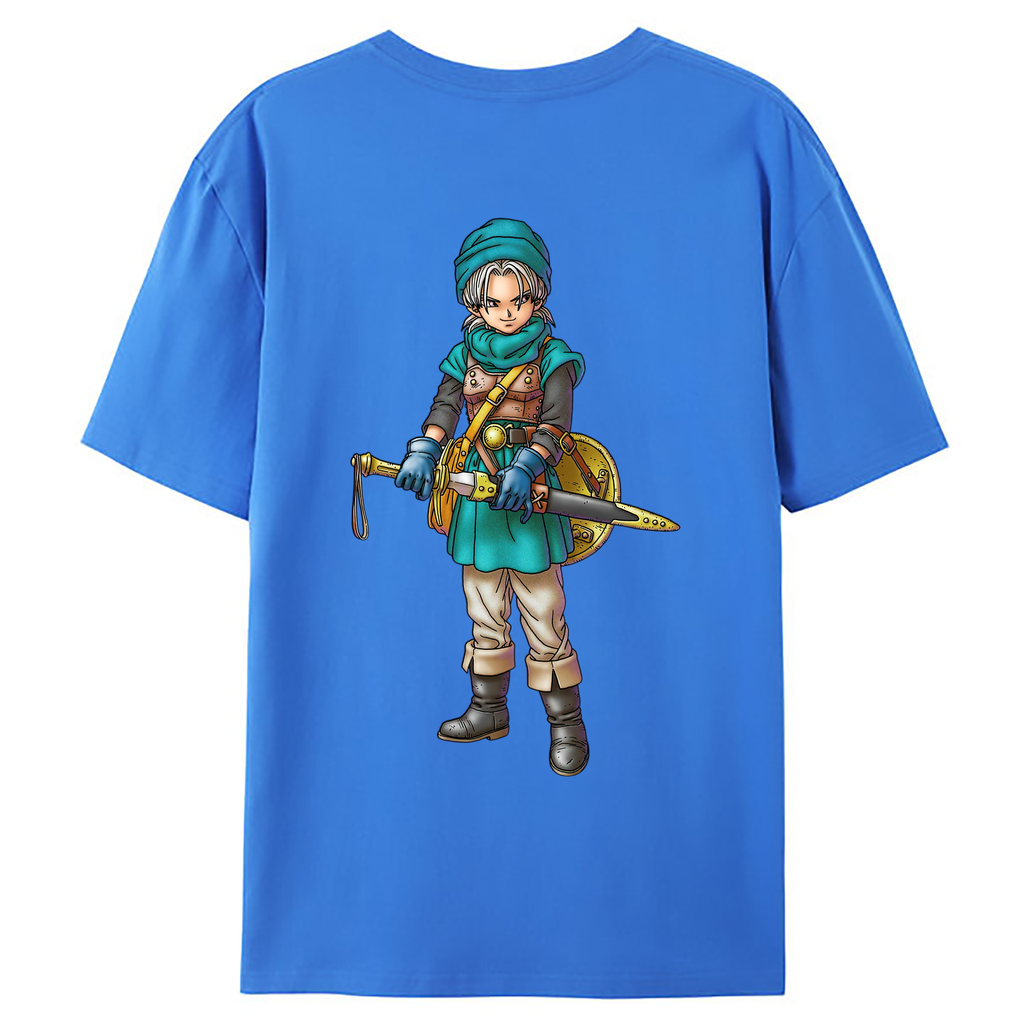 （画像用） ドラゴンクエスト Doragon Kuesuto Dragon Quest 綿100％ メンズ半袖Tシャツ（バックプリント） 通気性