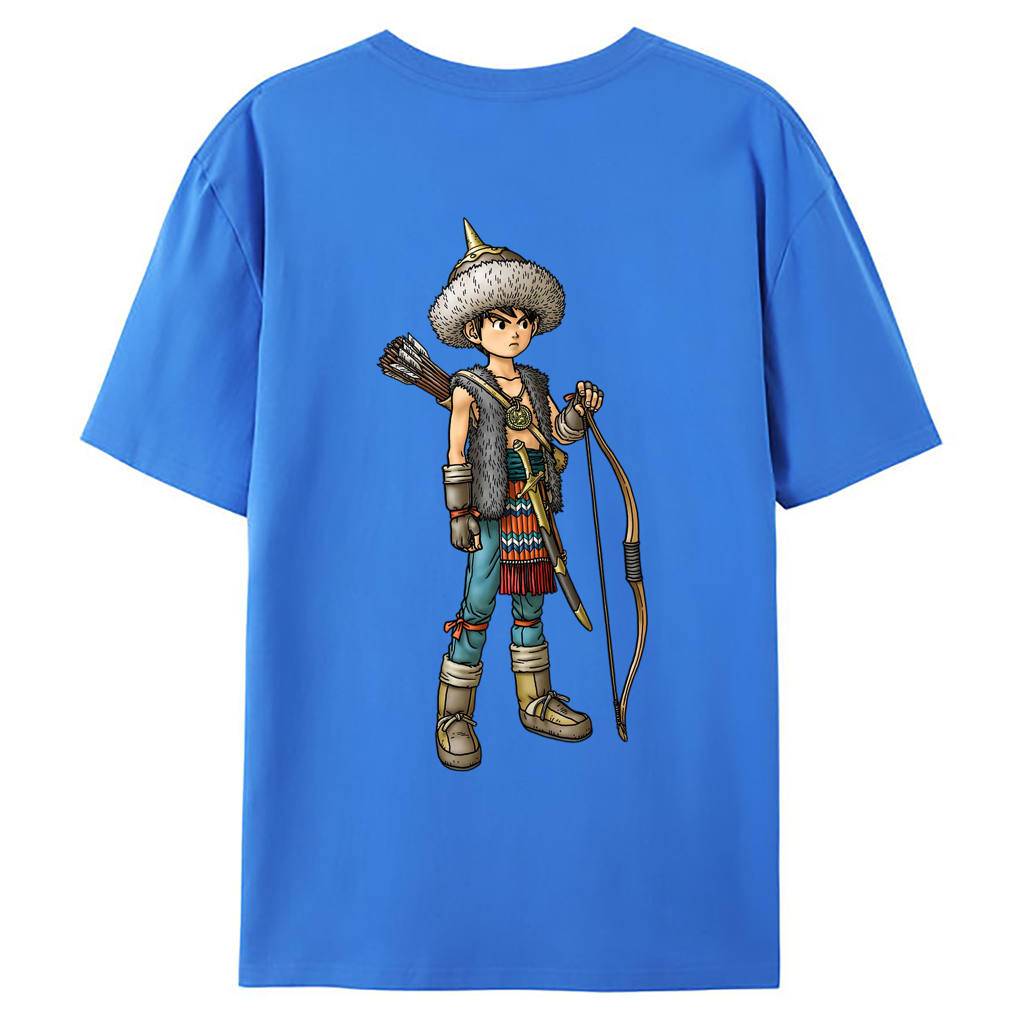 （画像用） ドラゴンクエスト Doragon Kuesuto Dragon Quest 綿100％ メンズ半袖Tシャツ（バックプリント） 通気性